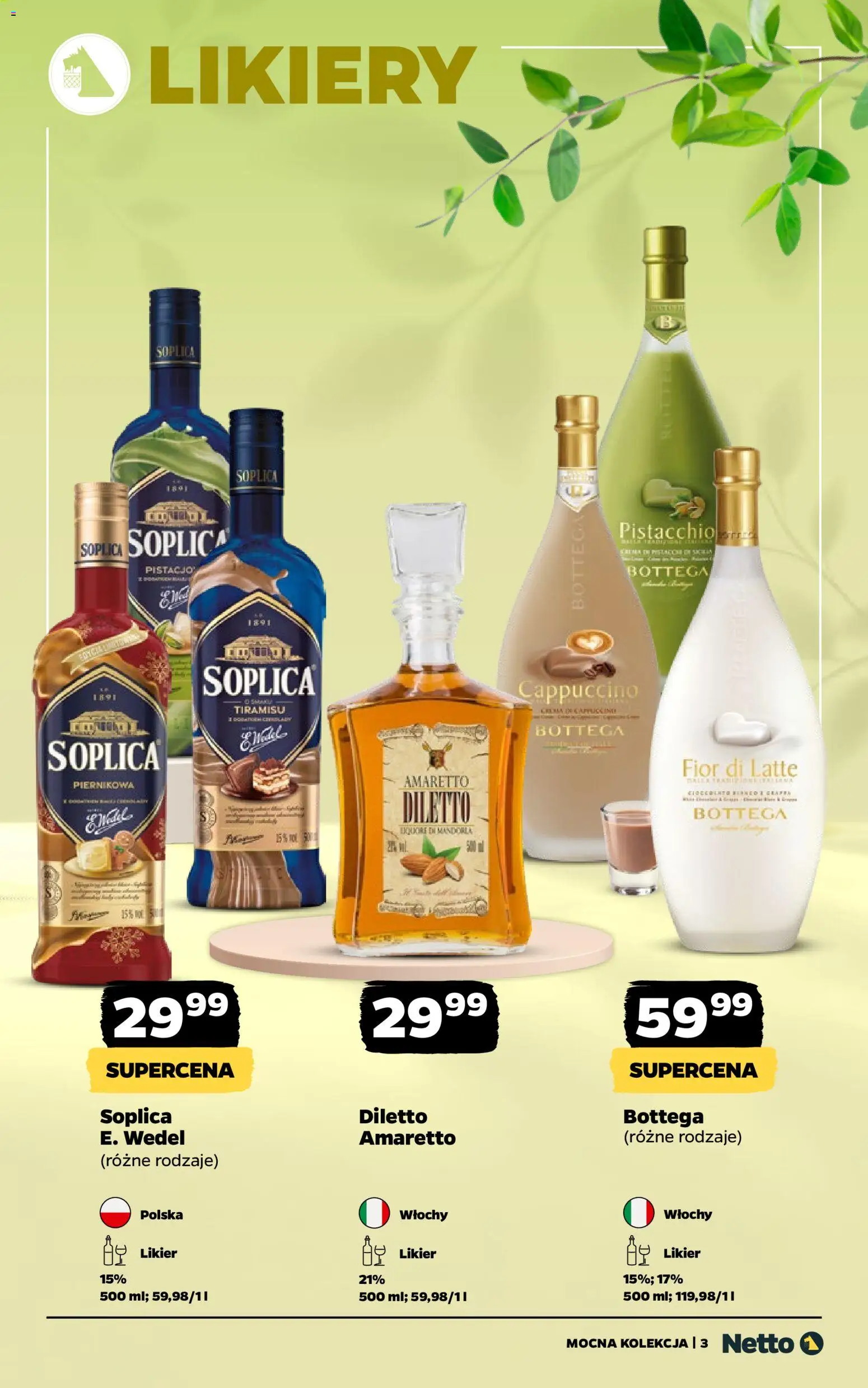 Netto gazetka - Alkohole mocne od 11.05.2026 | Strona: 3 | Produkty: Tiramisu, Cappuccino, Amaretto