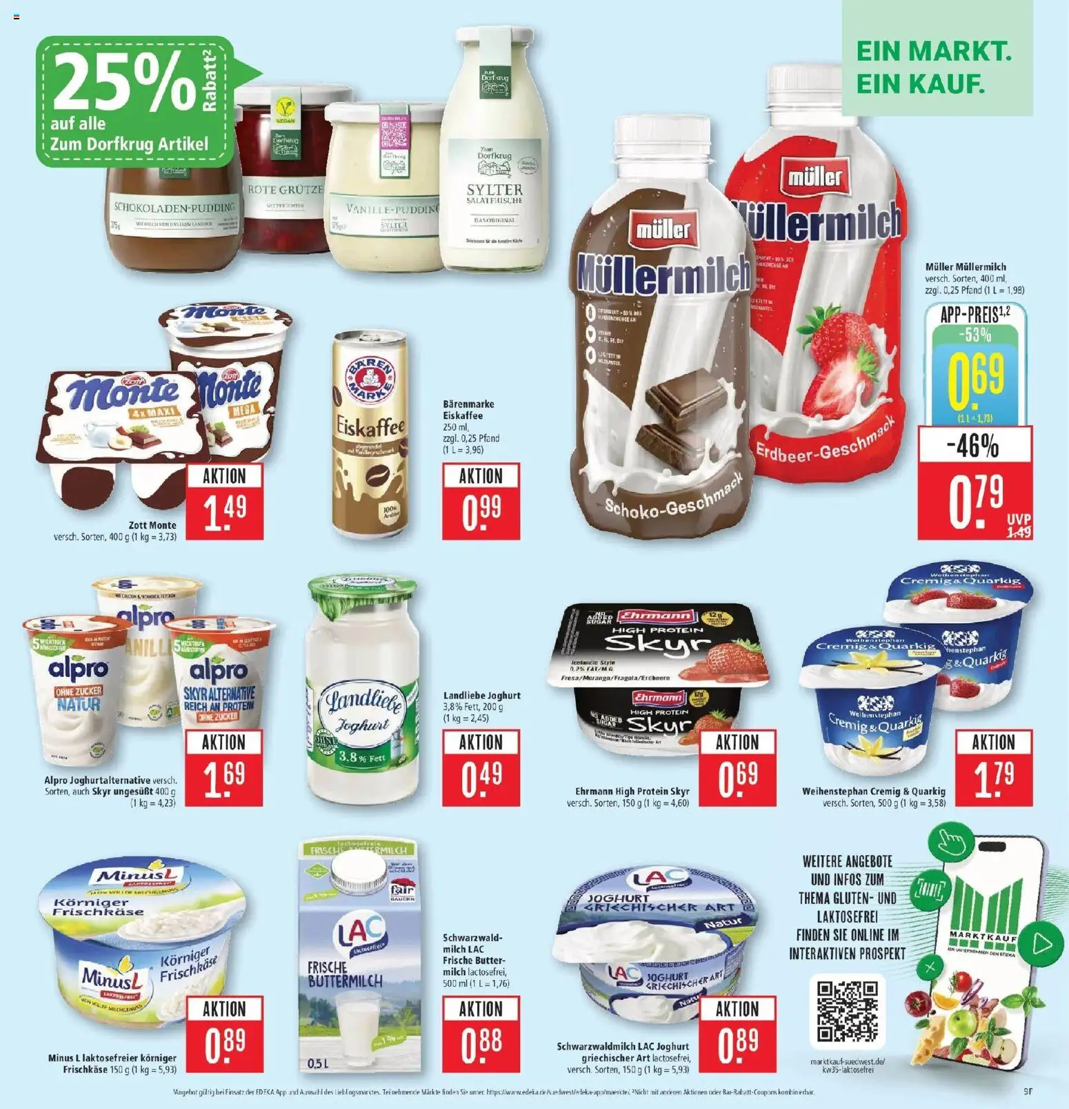 Marktkauf Prospekt Friedrichshafen (ab 24.08.2026) » Angebote online | Seite: 9 | Produkte: Buttermilch, Butter, Skyr, Muller mullermilch