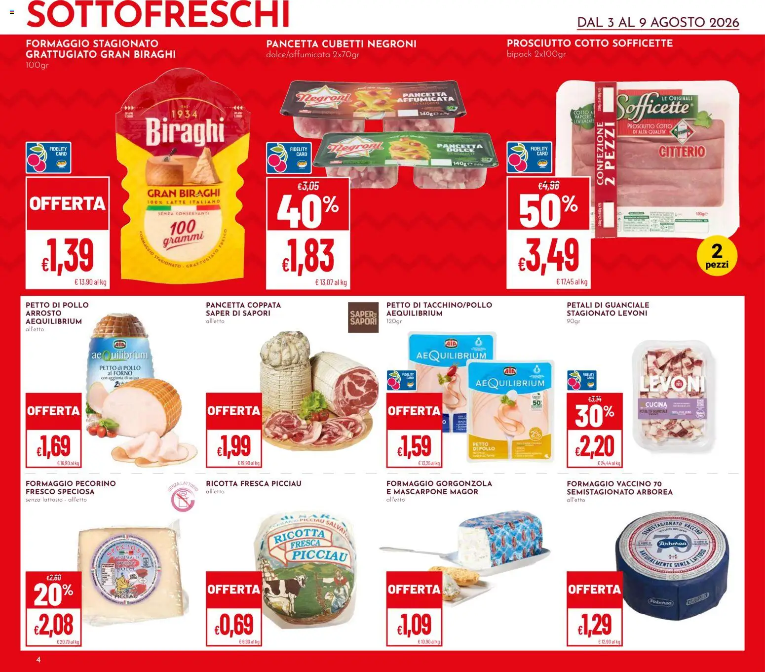 Volantino Pan del 03/08/2026 | Pagina: 4 | Prodotti: Formaggio, Forno, Pecorino, Senza lattosio