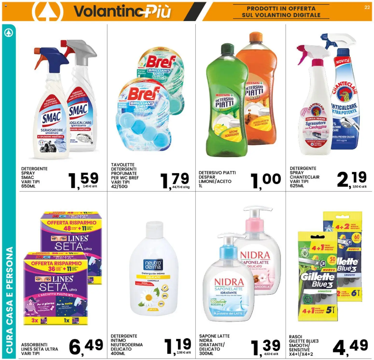 Volantino Interspar del 18.06.2026 | Pagina: 22 | Prodotti: Sapone, Candeggina, Intimo, Aceto