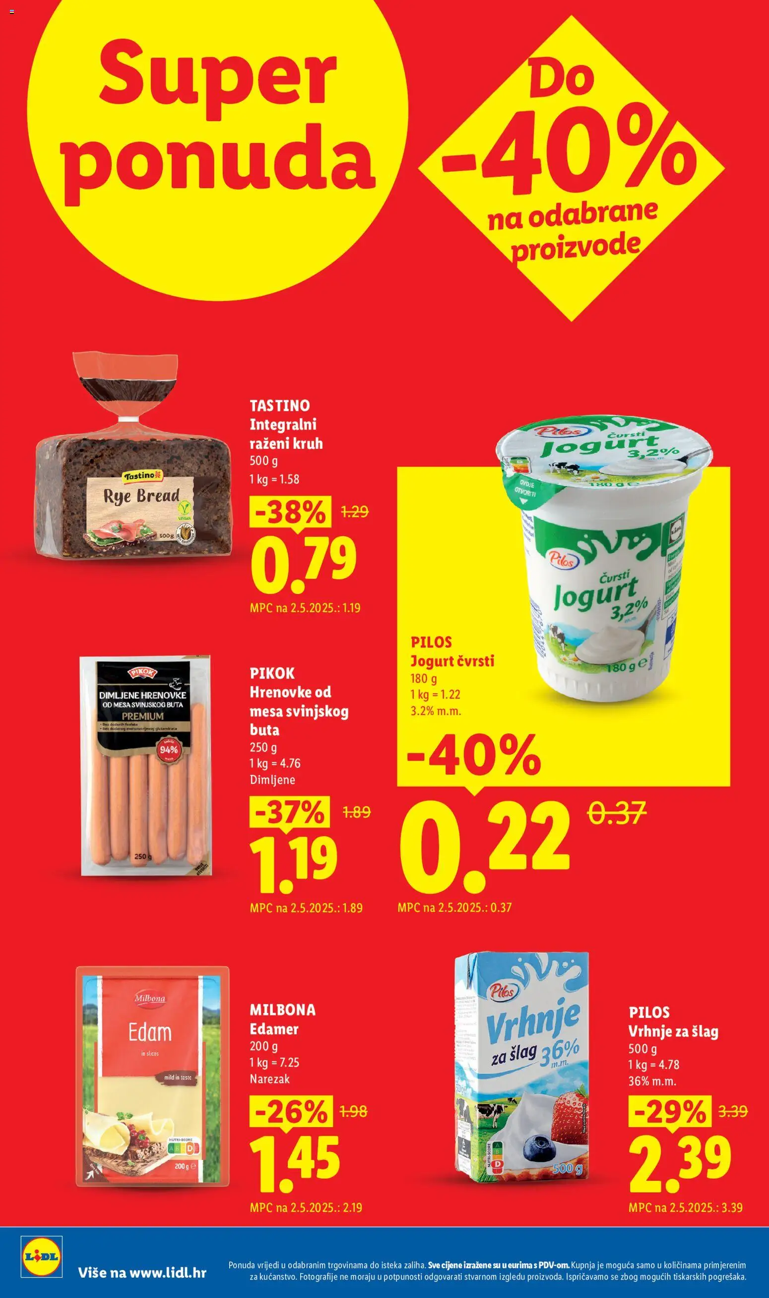 Lidl katalog | vrijedi od 07.09.2026 | Stranica: 2 | Proizvodi: Vrhnje za šlag, Pikok, Jogurt, Hrenovke