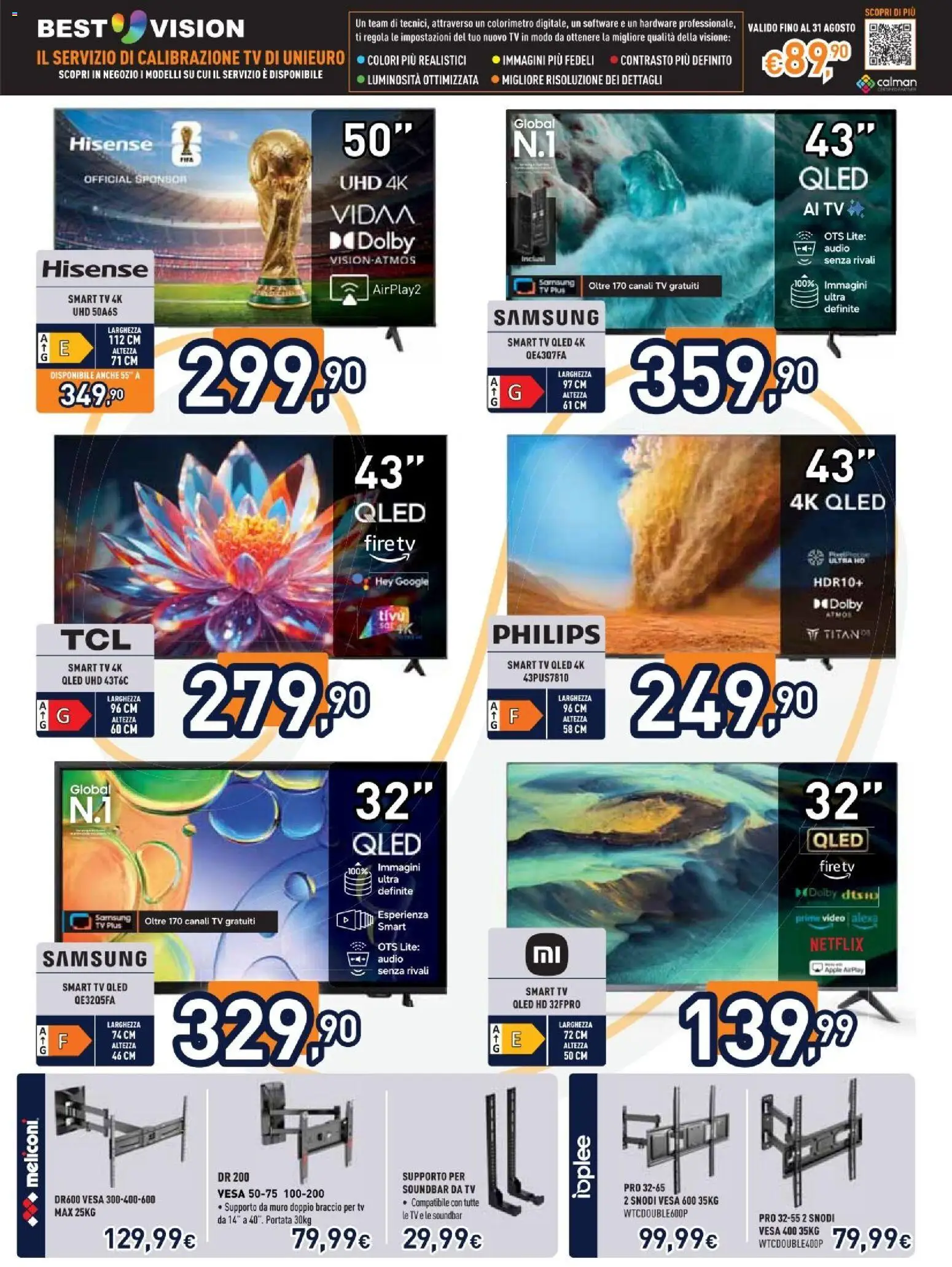 Volantino Unieuro del 24/08/2026 | Pagina: 19 | Prodotti: smart TV, Soundbar, TV, Audio