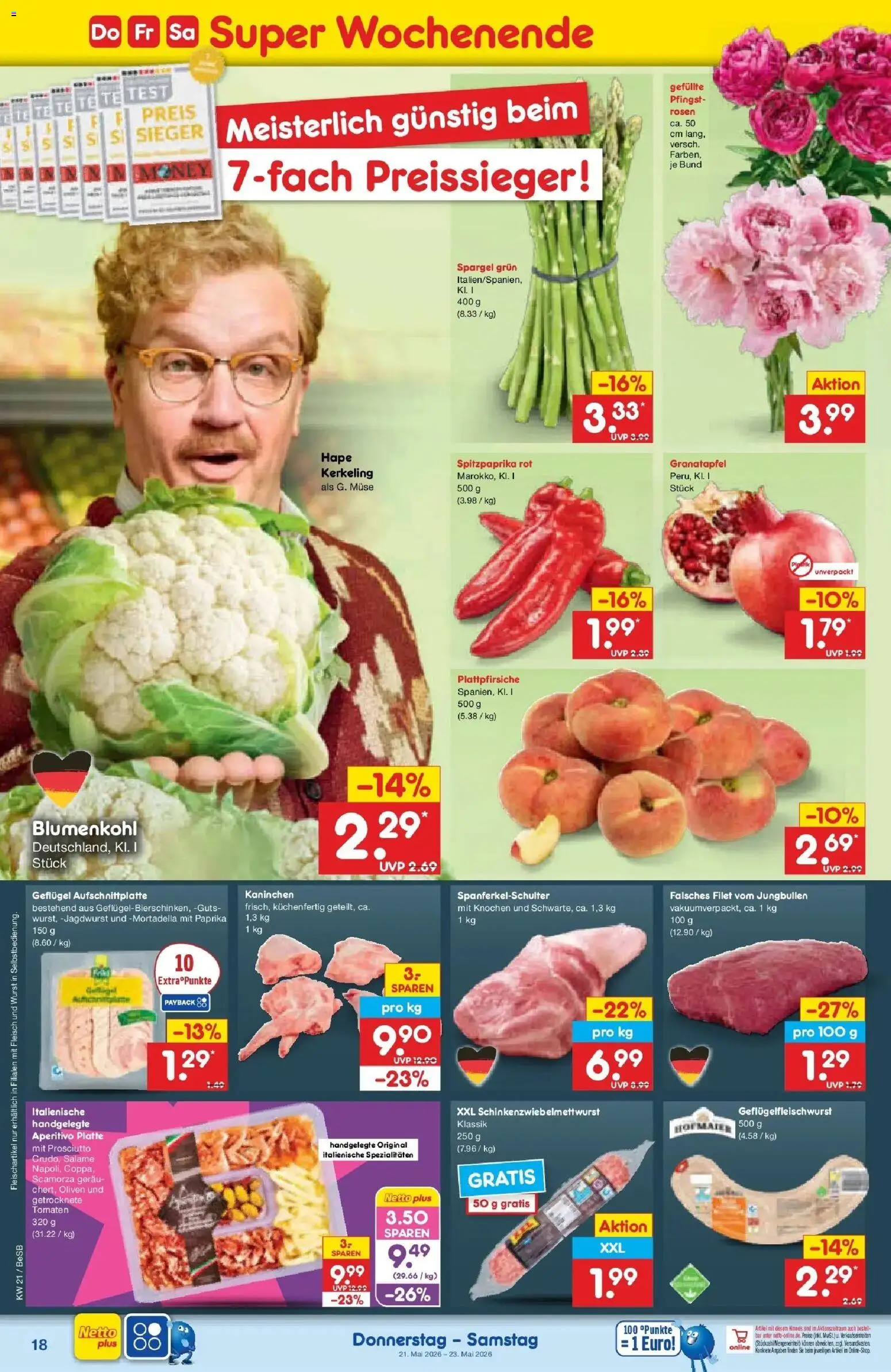 Netto Marken-Discount Prospekt Kremmen	 – gültig ab 17.05.2026 | Seite: 20 | Produkte: Granatapfel, Kaninchen, Spargel, Paprika