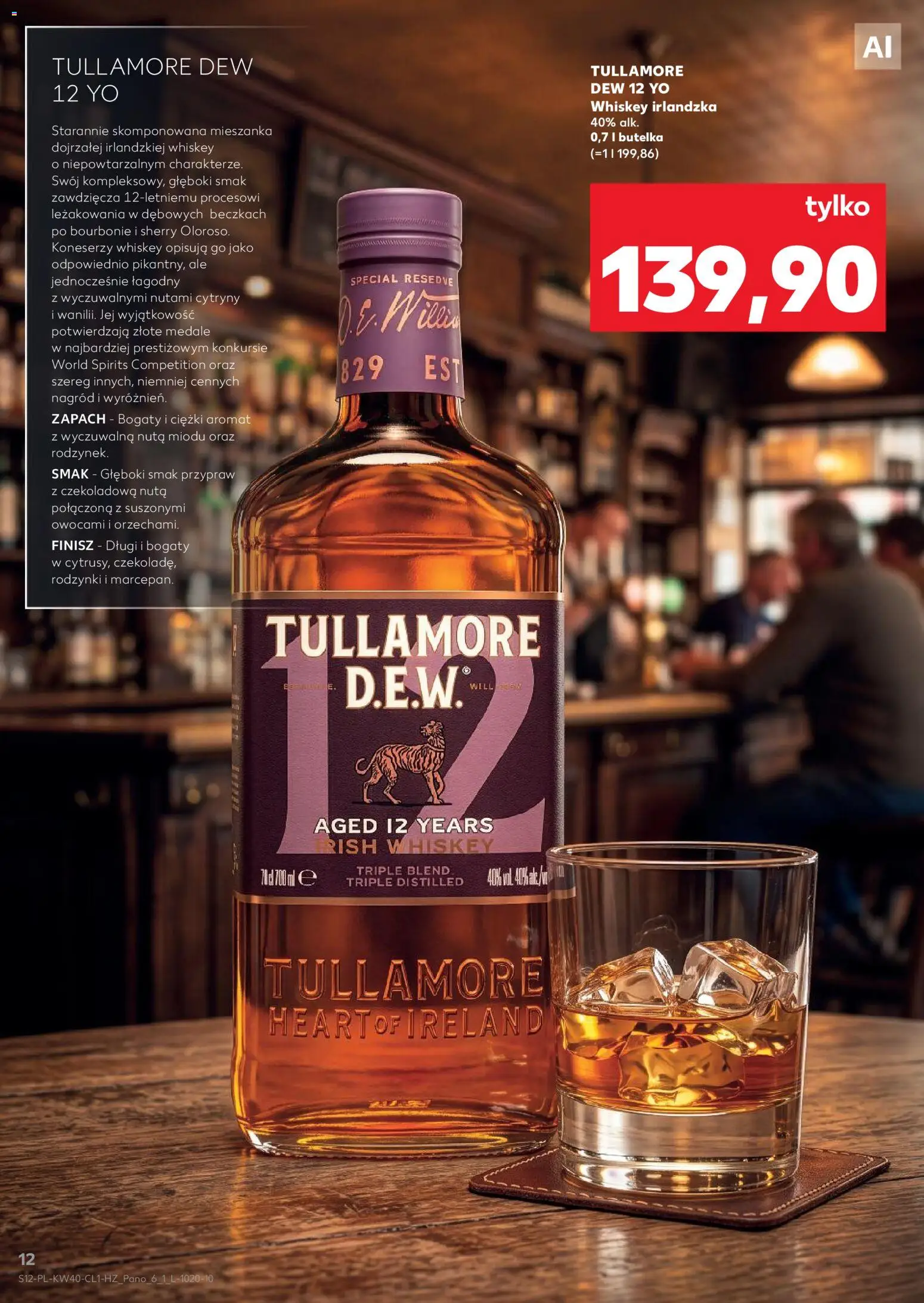 Kaufland Polsko leták - Barek od 01.10.2026 | Strana: 12 | Produkty: Whiskey, Sherry, Tullamore Dew