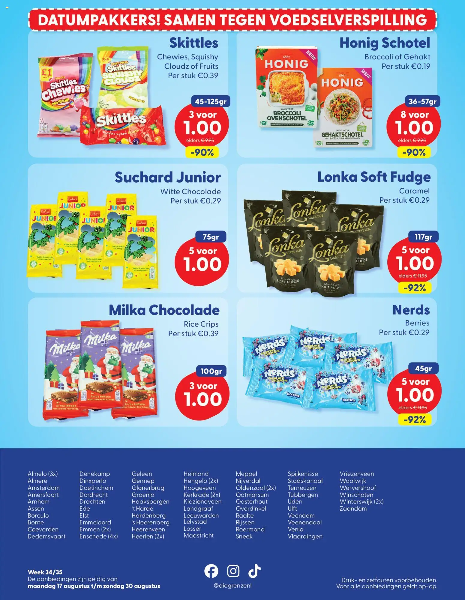 {H1} | Pagina: 8 | Producten: Witte chocolade, Chocolade, Gehakt, Skittles