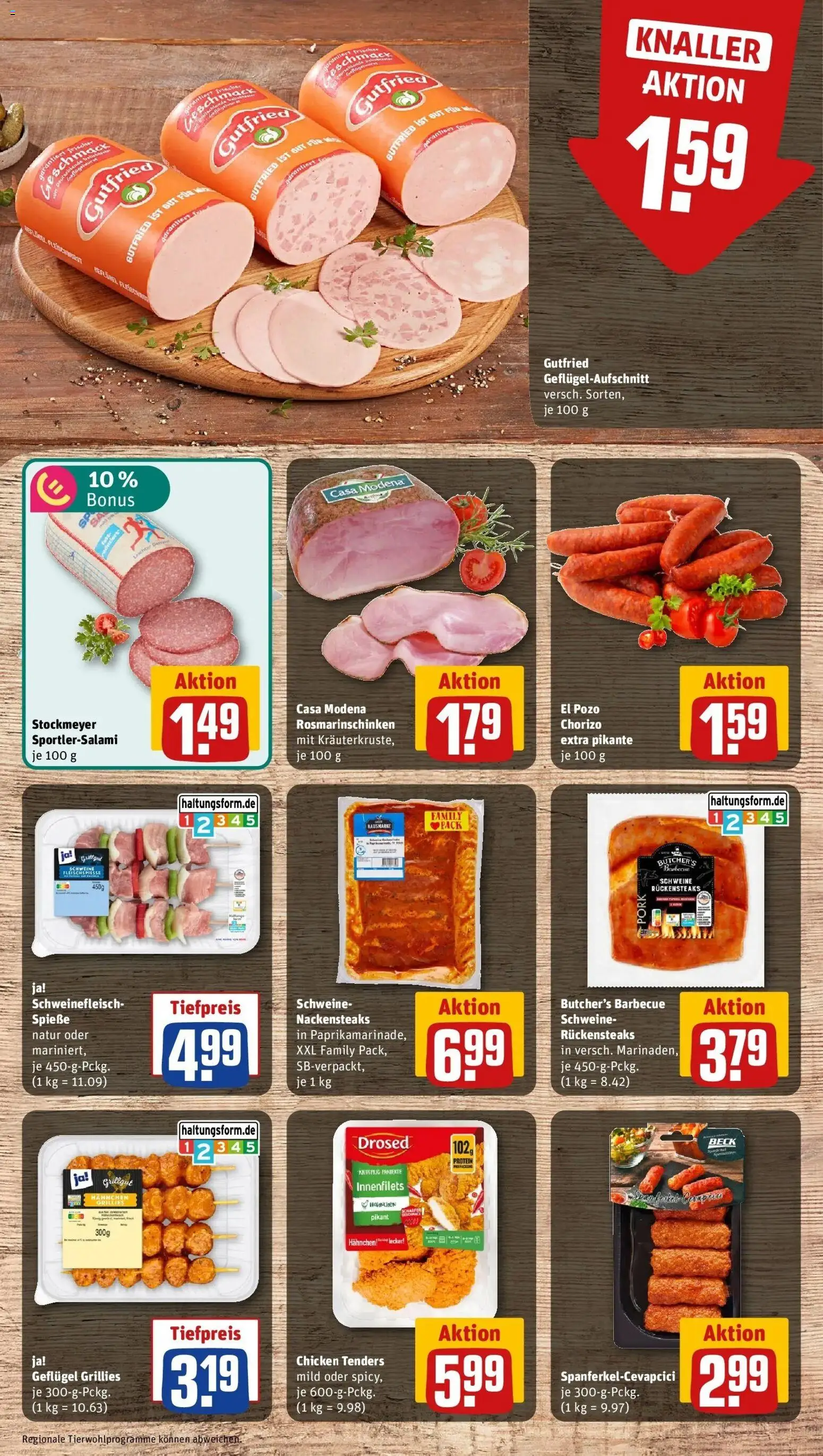 REWE Prospekt ab 07.09.2026 zum Blättern » Angebote | Seite: 9 | Produkte: Nackensteaks, Hahnchen, Spieße, Schweinefleisch