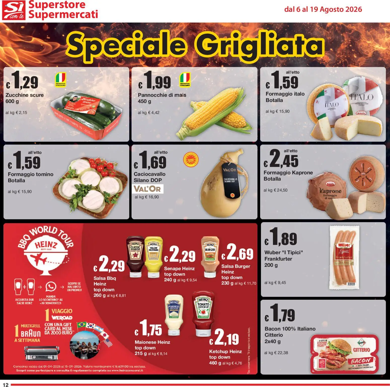Volantino Sì con Te del 06/08/2026 | Pagina: 12 | Prodotti: Ketchup, Formaggio, Top, Senape
