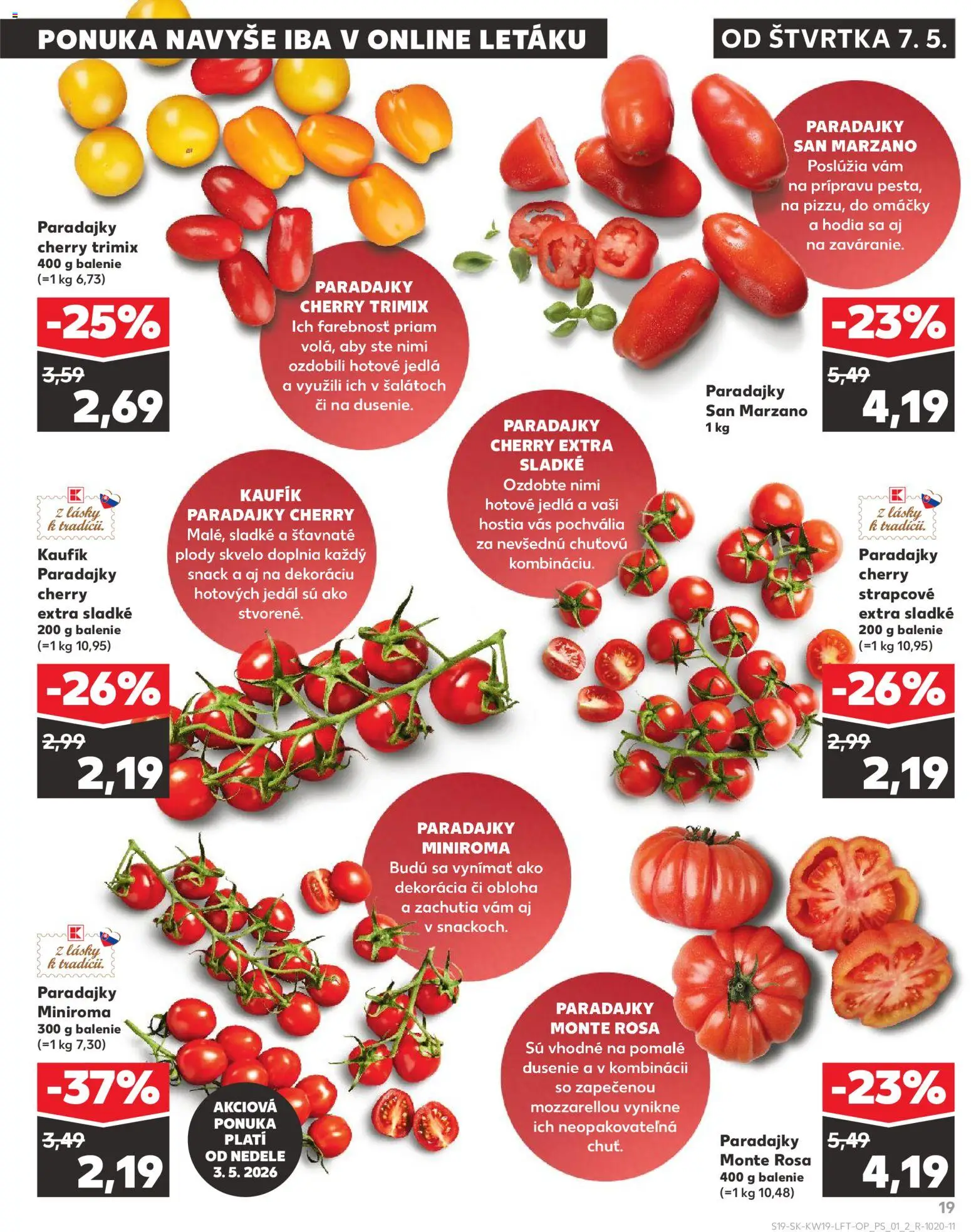 Kaufland SK akciós ujság - amely érvényes a következő dátumtól: 07.05.2026 | Oldal: 19 | Termékek: Só