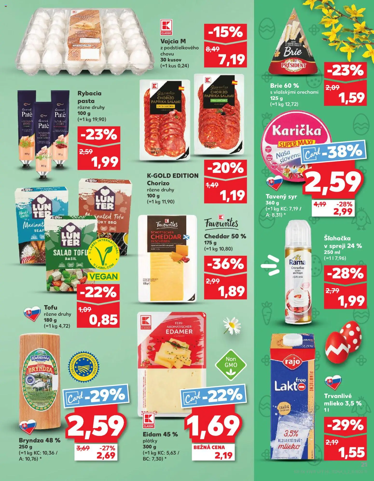 Nové Kaufland akcie – leták je platný od 12.03.2026 | Strana: 21 | Produkty: Mlieko, Eidam, Trvanlivé mlieko, Šľahačka