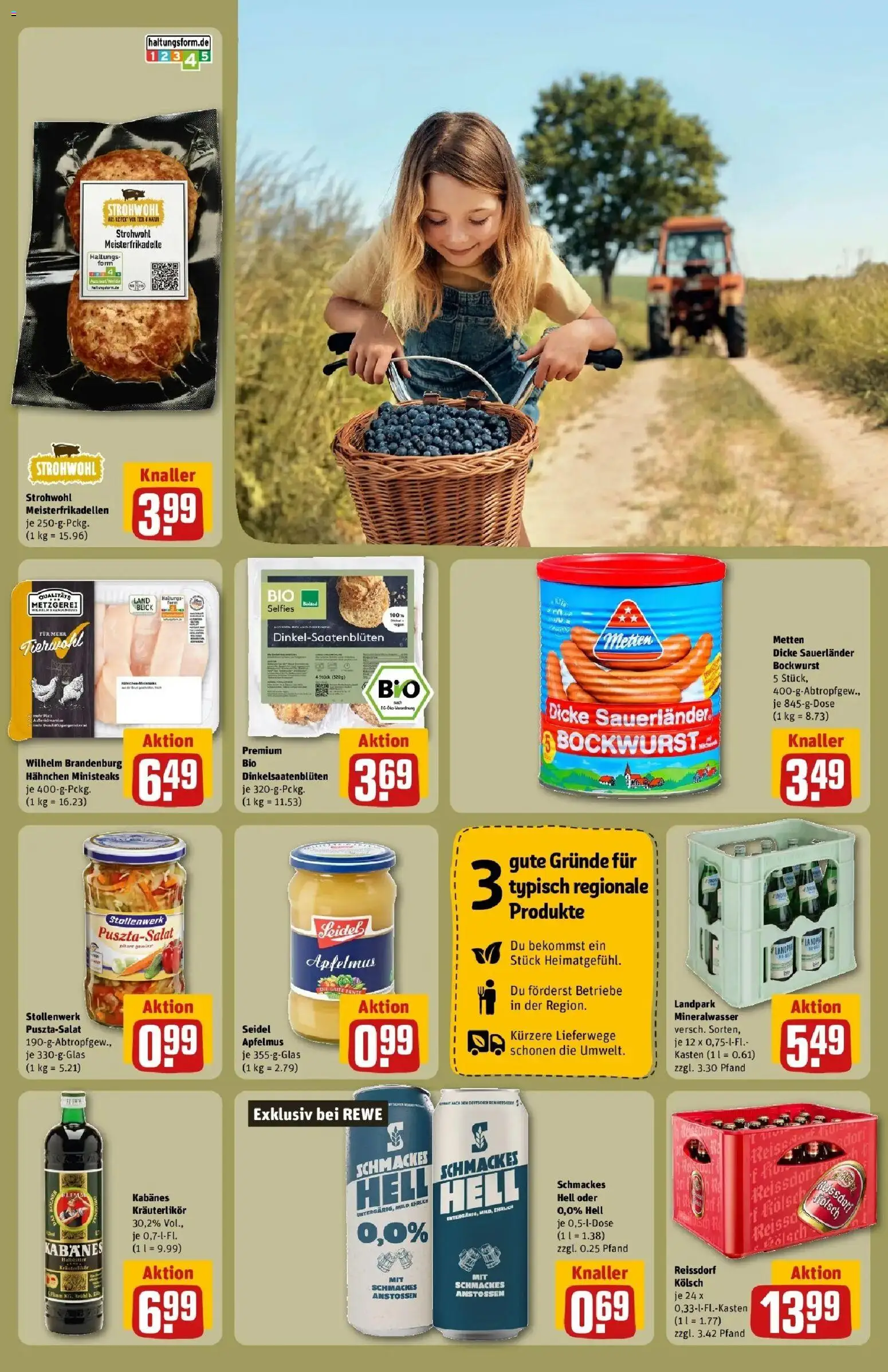 Rewe Prospekt Bonn / Beuel – gültig ab 27.07.2026 | Seite: 31 | Produkte: Bockwurst, Hahnchen, Dicke sauerlander bockwurst, Mineralwasser
