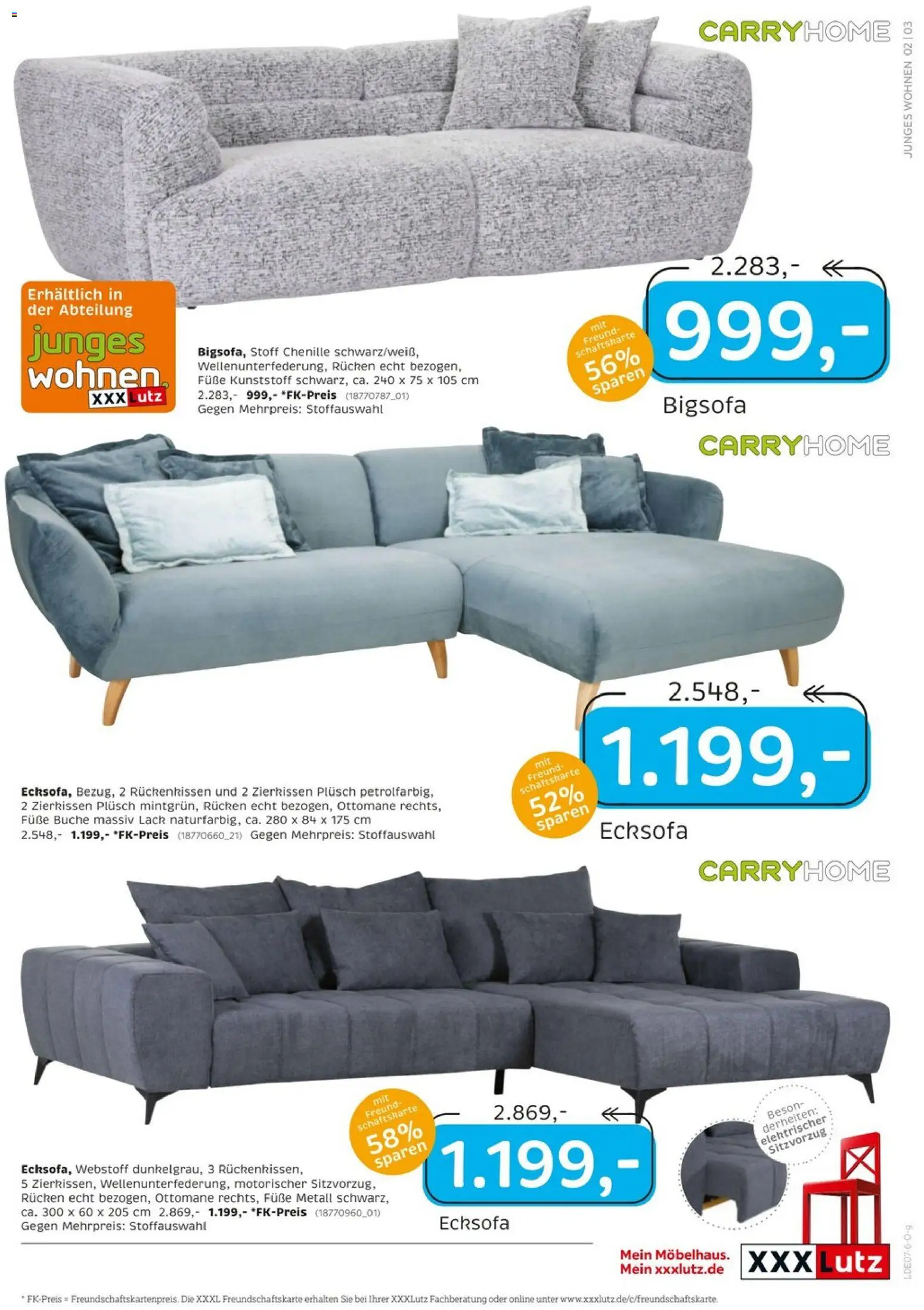 XXXLutz Junges Wohnen – gültig ab 04.07.2026 | Seite: 3 | Produkte: Bigsofa, Ecksofa