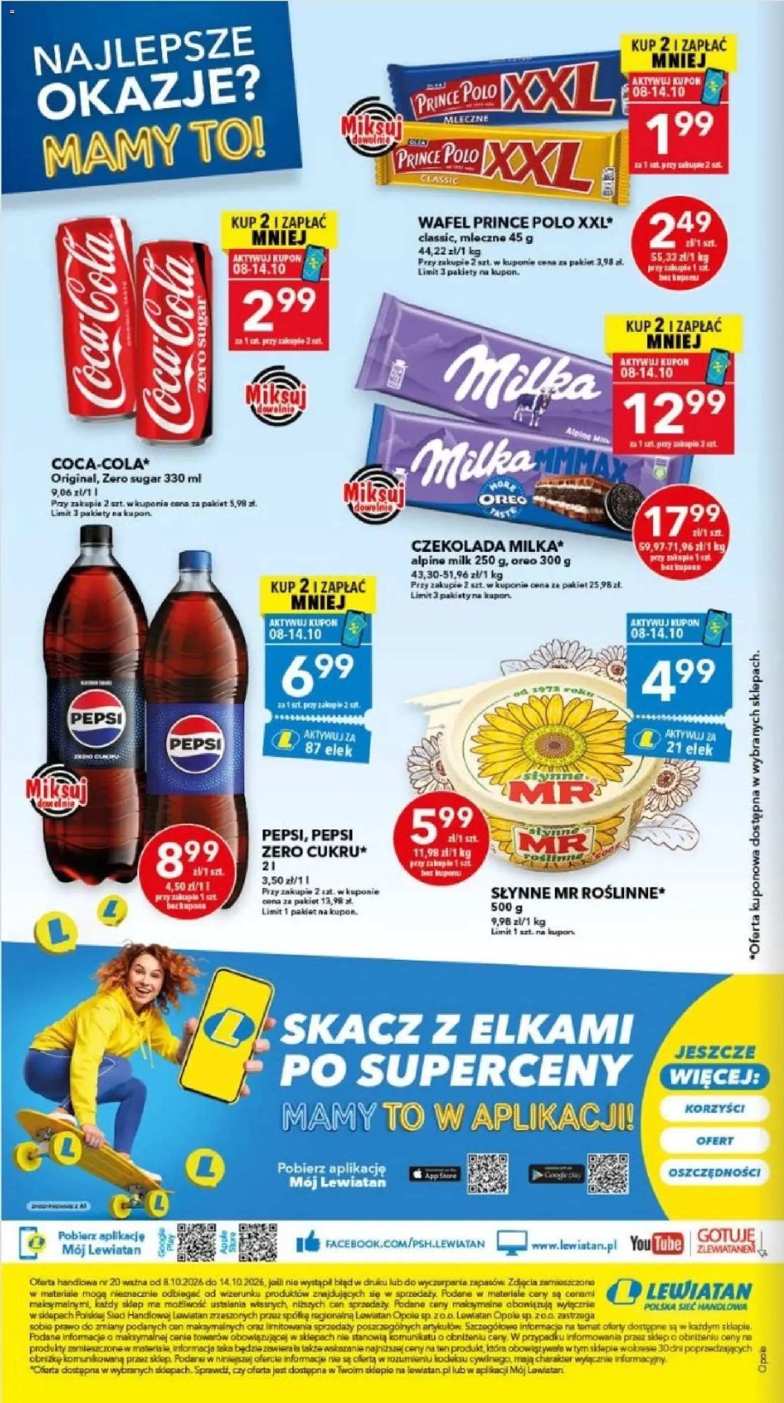 Lewiatan gazetka - Legnica od 08.10.2026 | Strona: 8 | Produkty: Prince polo xxl, Oreo, Pepsi, Milka