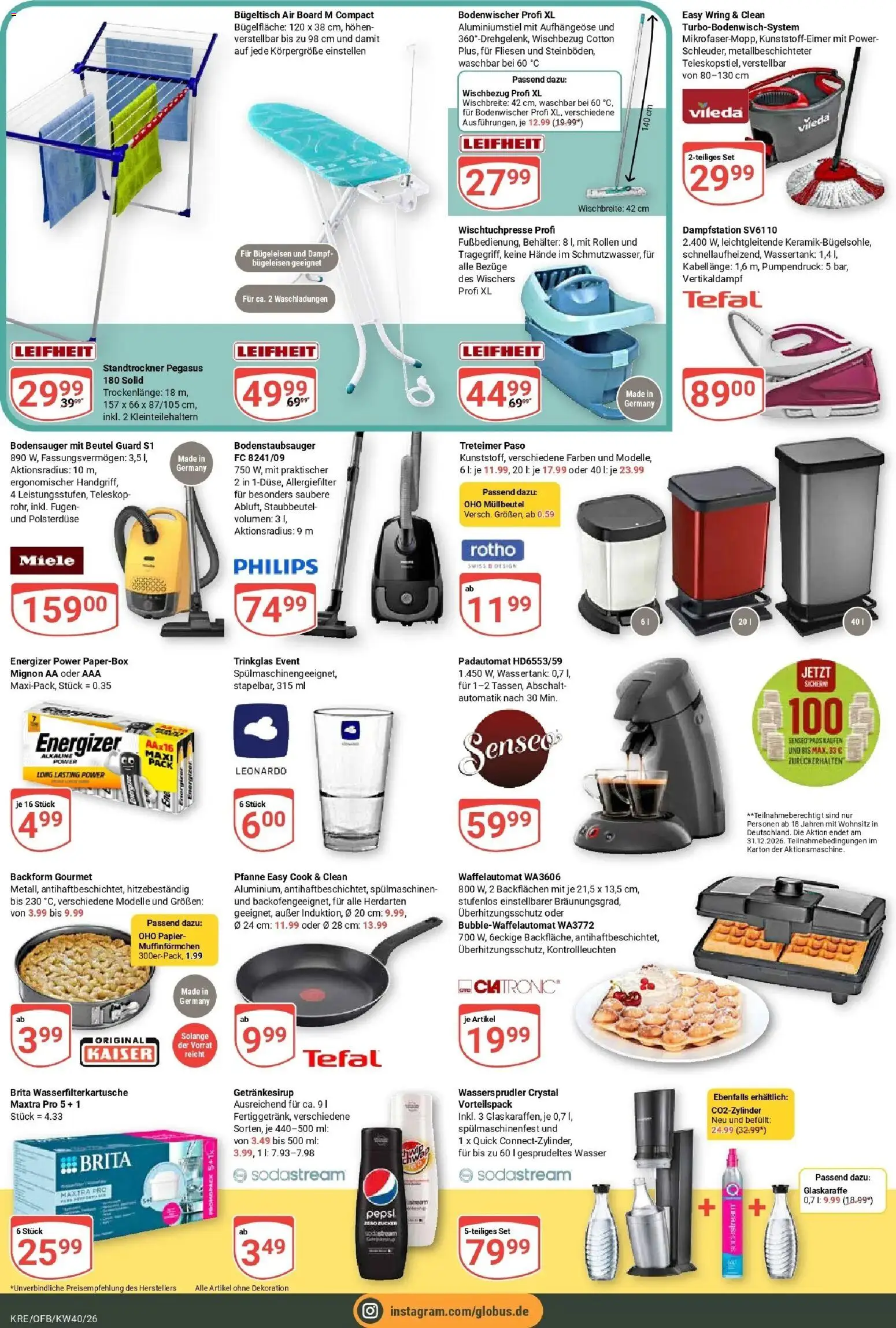 Globus Prospekt Krefeld (ab 28.09.2026) » Angebote online | Seite: 22 | Produkte: Wasser, Zucker, Pepsi, Sodastream
