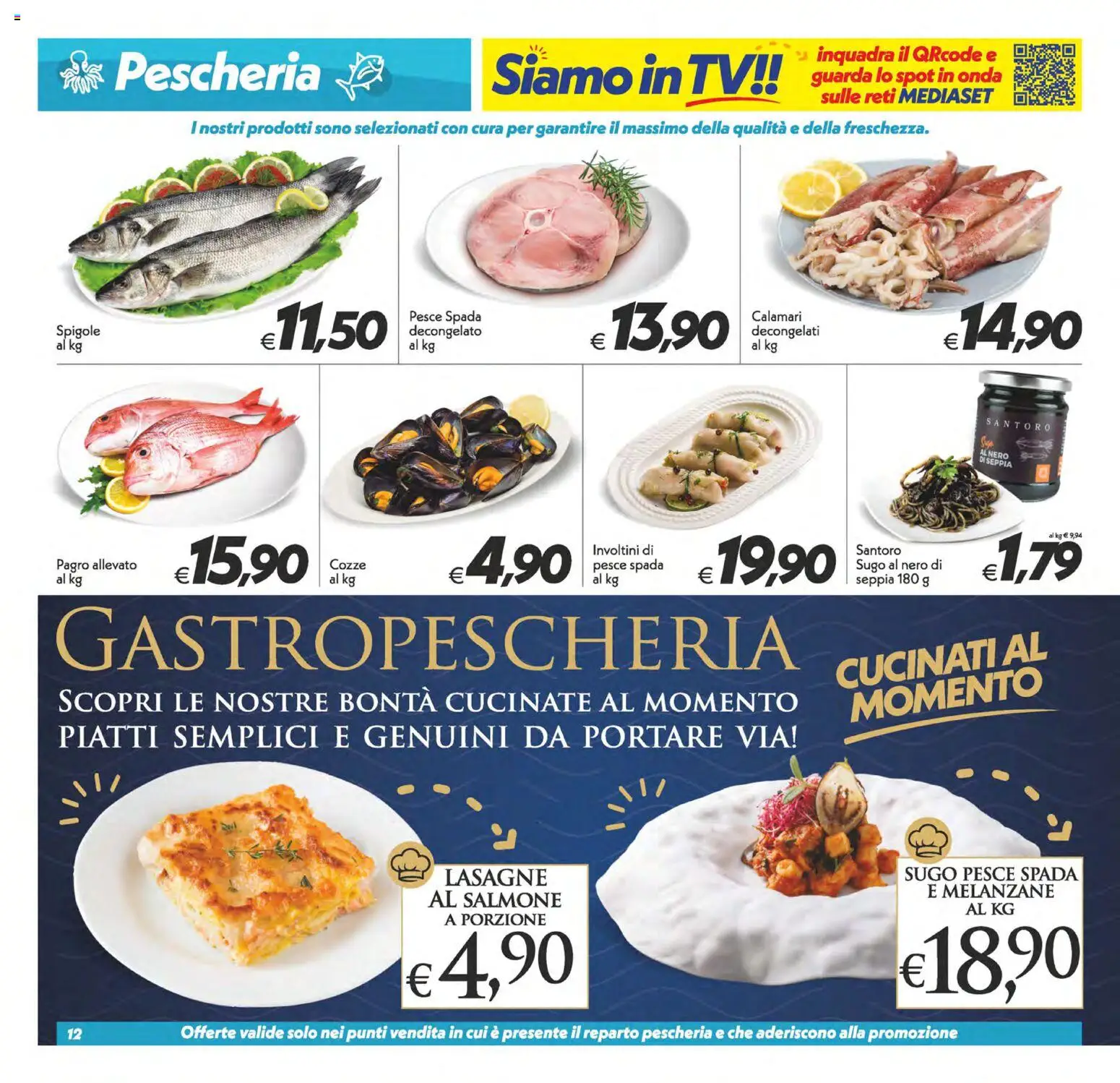 Volantino SuperConveniente del 09.06.2026 | Pagina: 12 | Prodotti: Cozze, TV, Sugo, Pesce spada