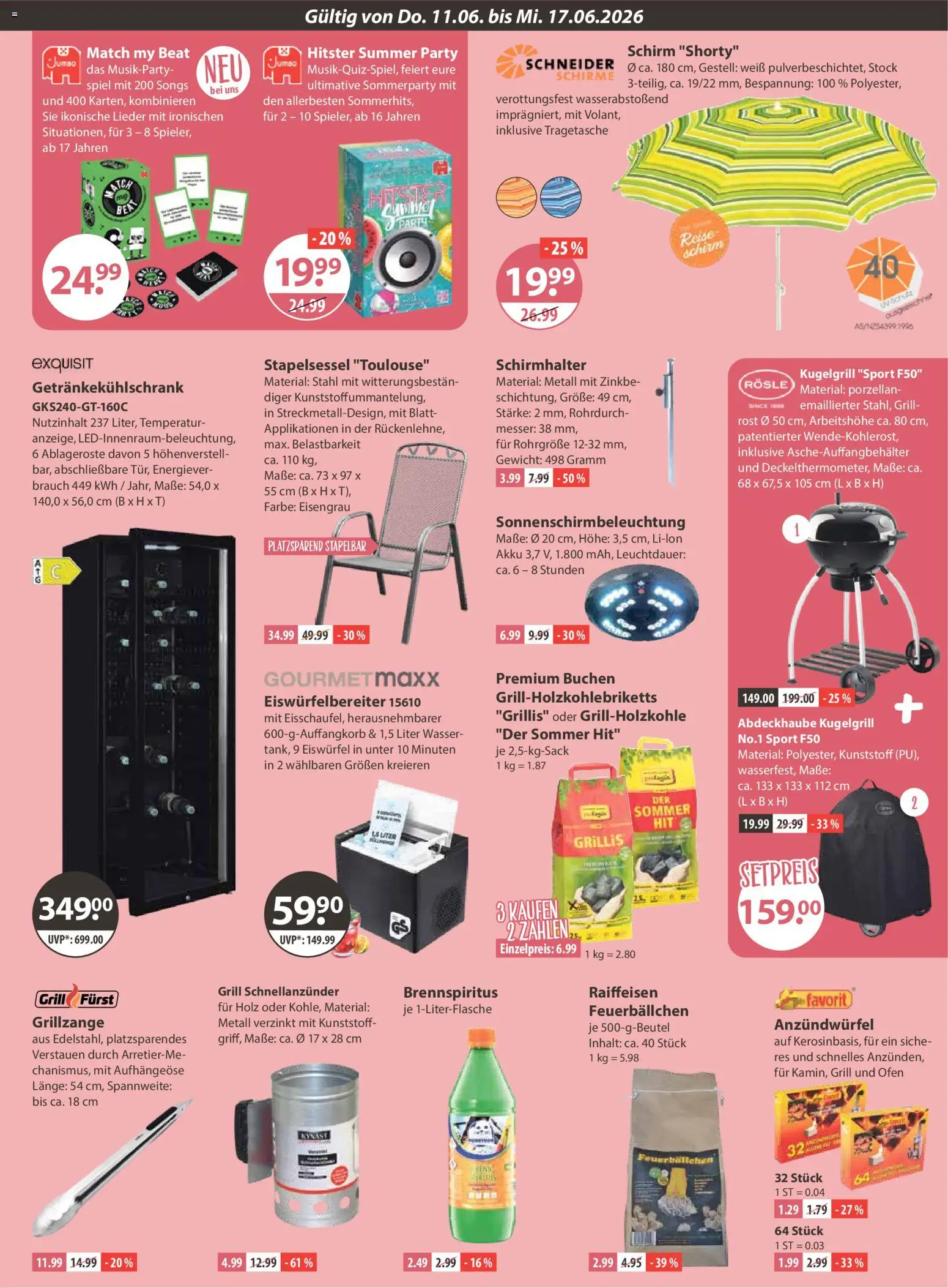 V-Markt München – gültig ab 11.06.2026 | Seite: 13 | Produkte: Spiel, Ofen, Grill, Wasser