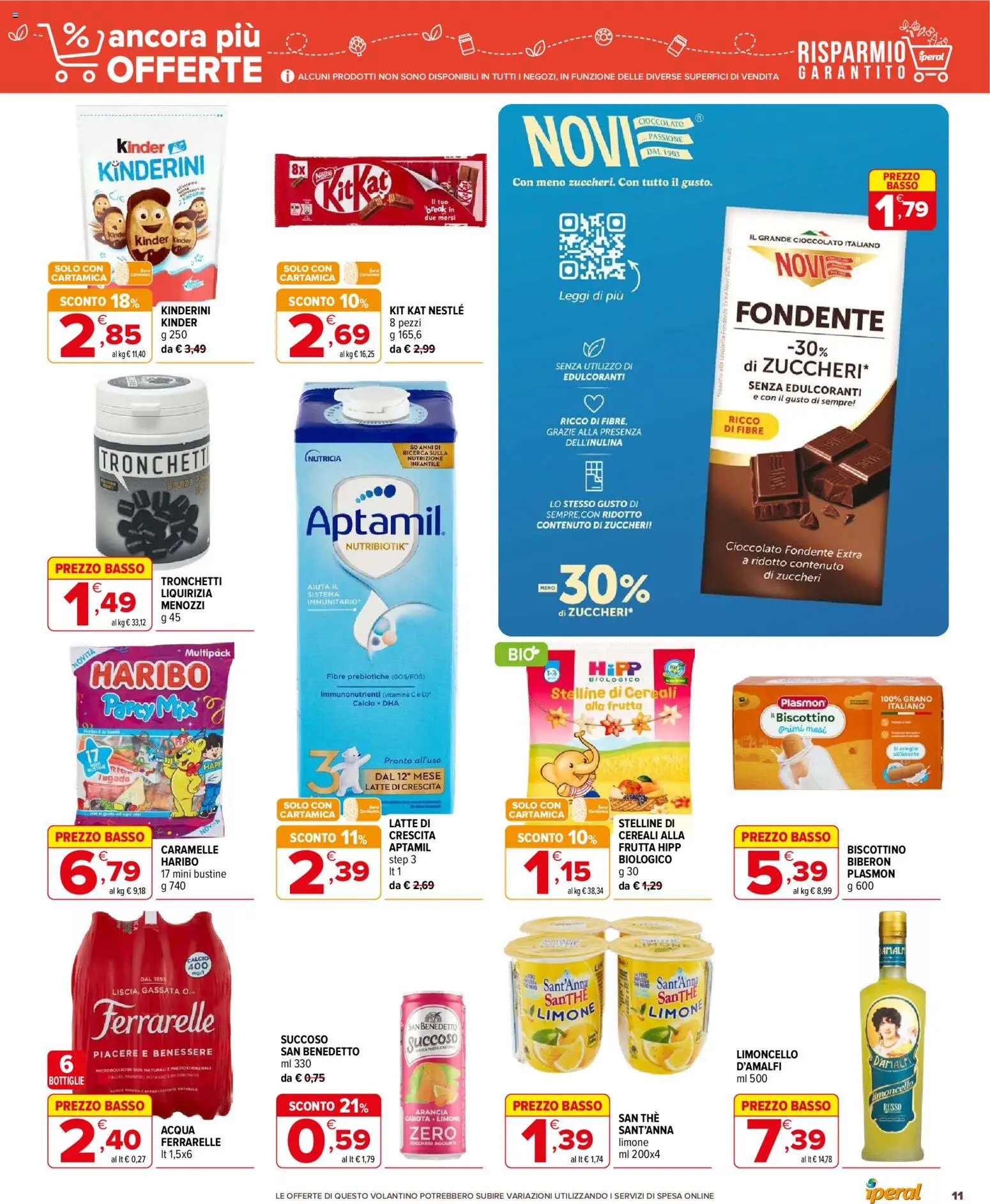 Volantino Iperal del 14/10/2026 | Pagina: 11 | Prodotti: Caramelle, Frutta, Cacao, Tavoletta