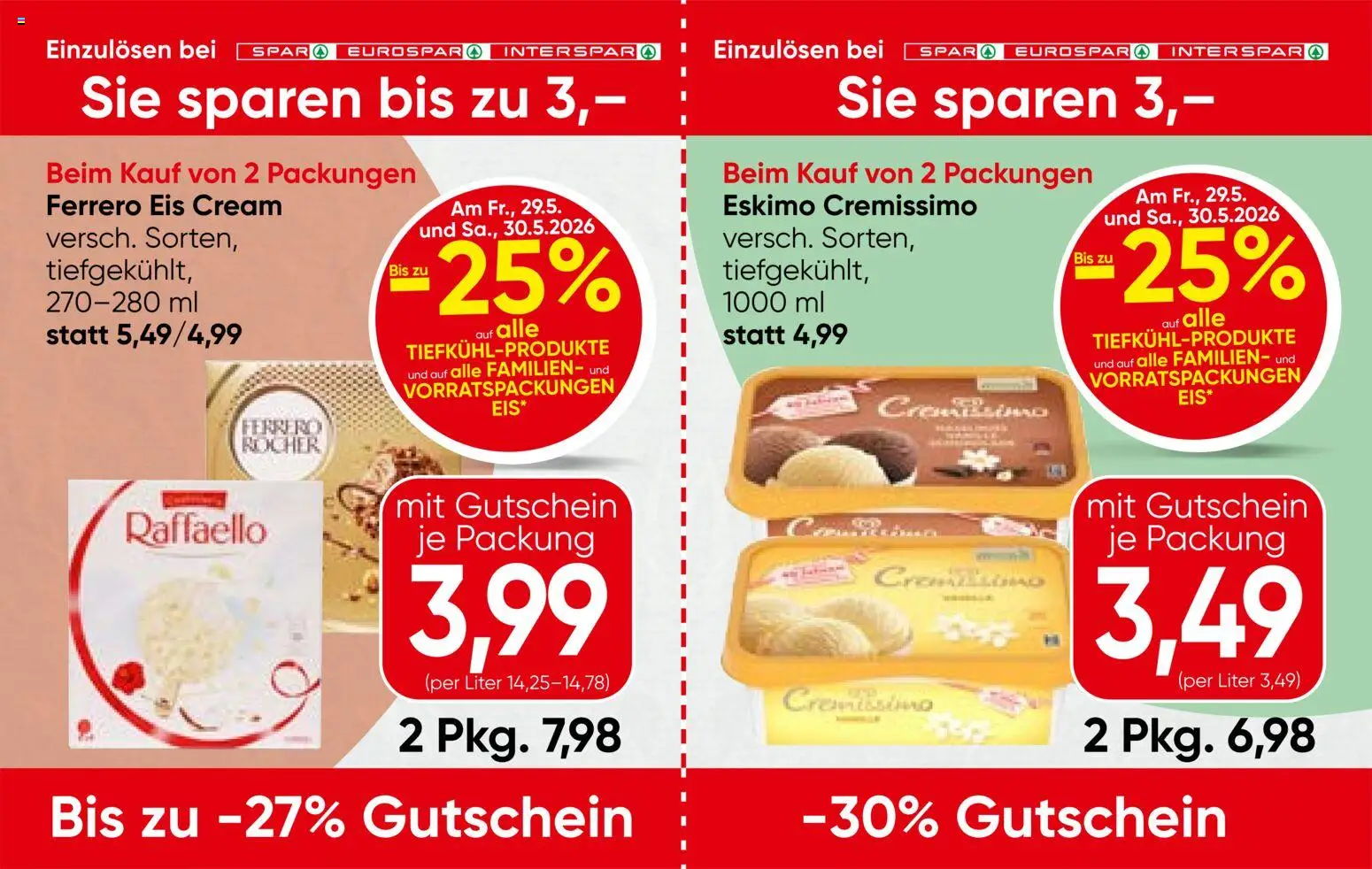 Spar Gutscheinheft gültig ab 28.05.2026 | Seite: 9 | Produkte: Eis