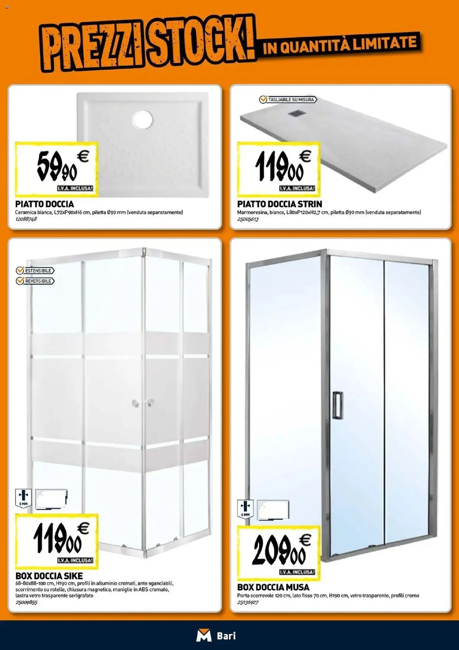 Nuovo TECNOMAT catalogo Bari dal 24/09/2026 > offerte anteprima 🛍️ | Pagina: 2 | Prodotti: Porta, Porta scorrevole, Box doccia, Doccia