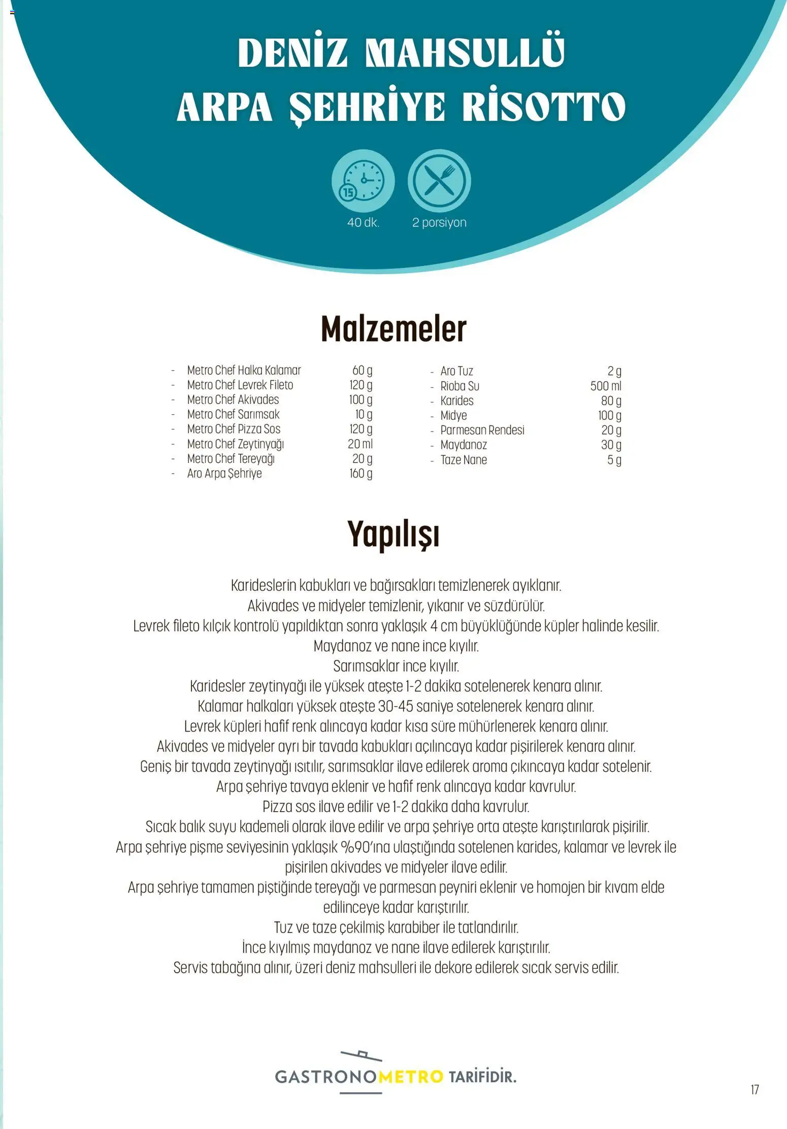 Metro - Balık Restoranları - 12 Ağustos 2026 tarihinden itibaren geçerlidir | Sayfa: 17 | Ürünler: Tereyağı, Balık, Sos, Levrek