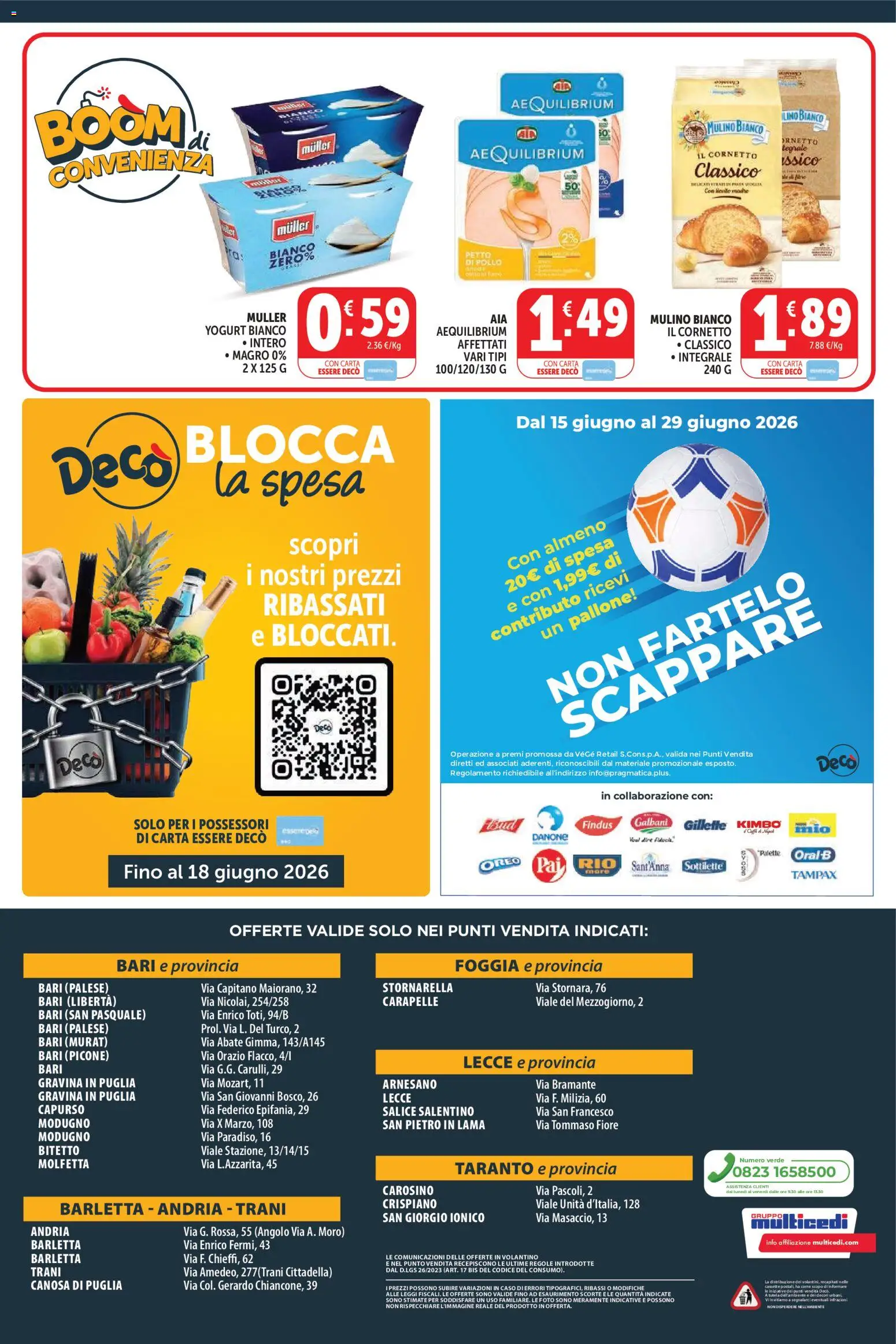 Volantino Decò del 08.06.2026 | Pagina: 12 | Prodotti: Yogurt, Pollo, Cornetto, Pallone