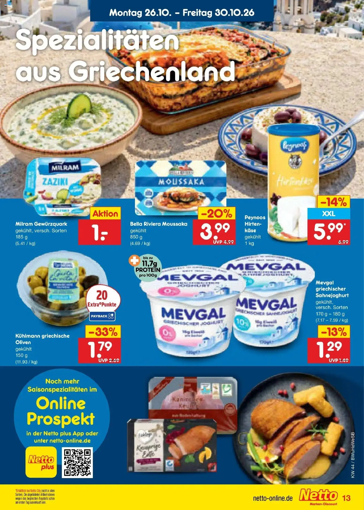 Netto Marken-Discount Prospekt Bielefeld – gültig ab 26.10.2026 | Seite: 19 | Produkte: Käse, Joghurt, Spezialitäten, Milram