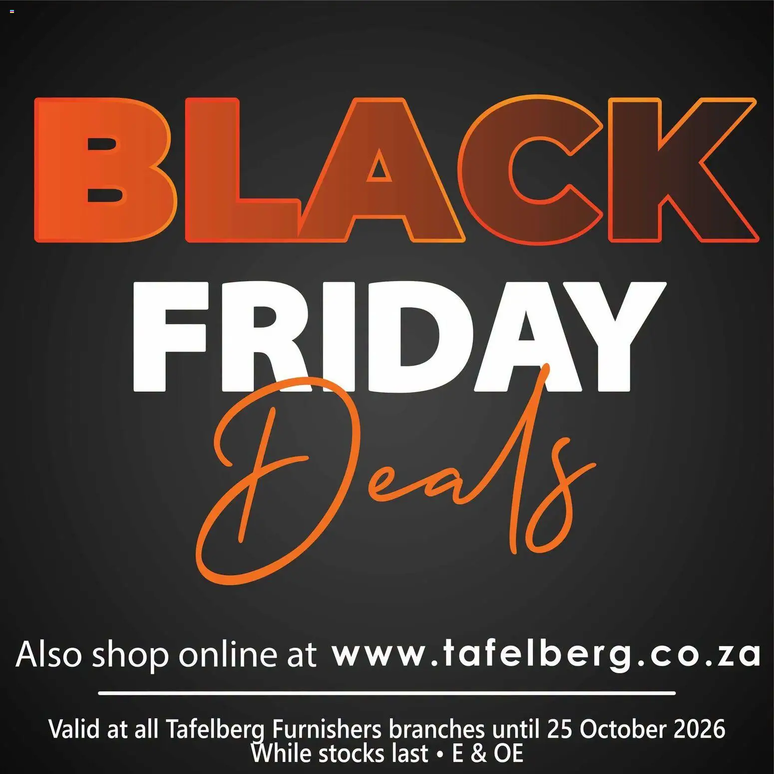 Tafelberg Furnishers Monday, October 19