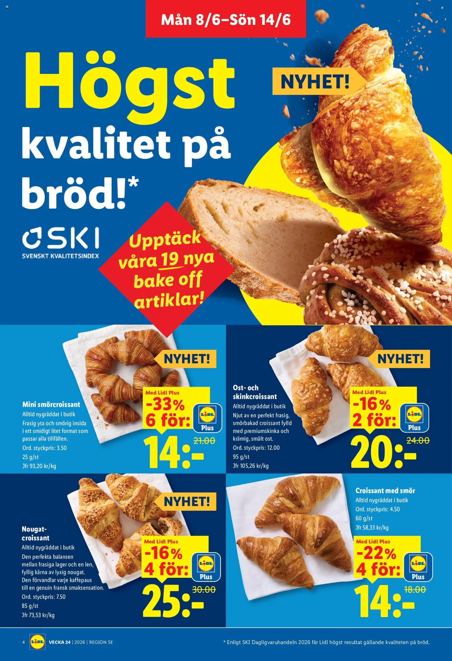 Lidl reklamblad aktuell från 08.06.2026 | Sida: 4 | Produkter: Smör, Ost, Bröd