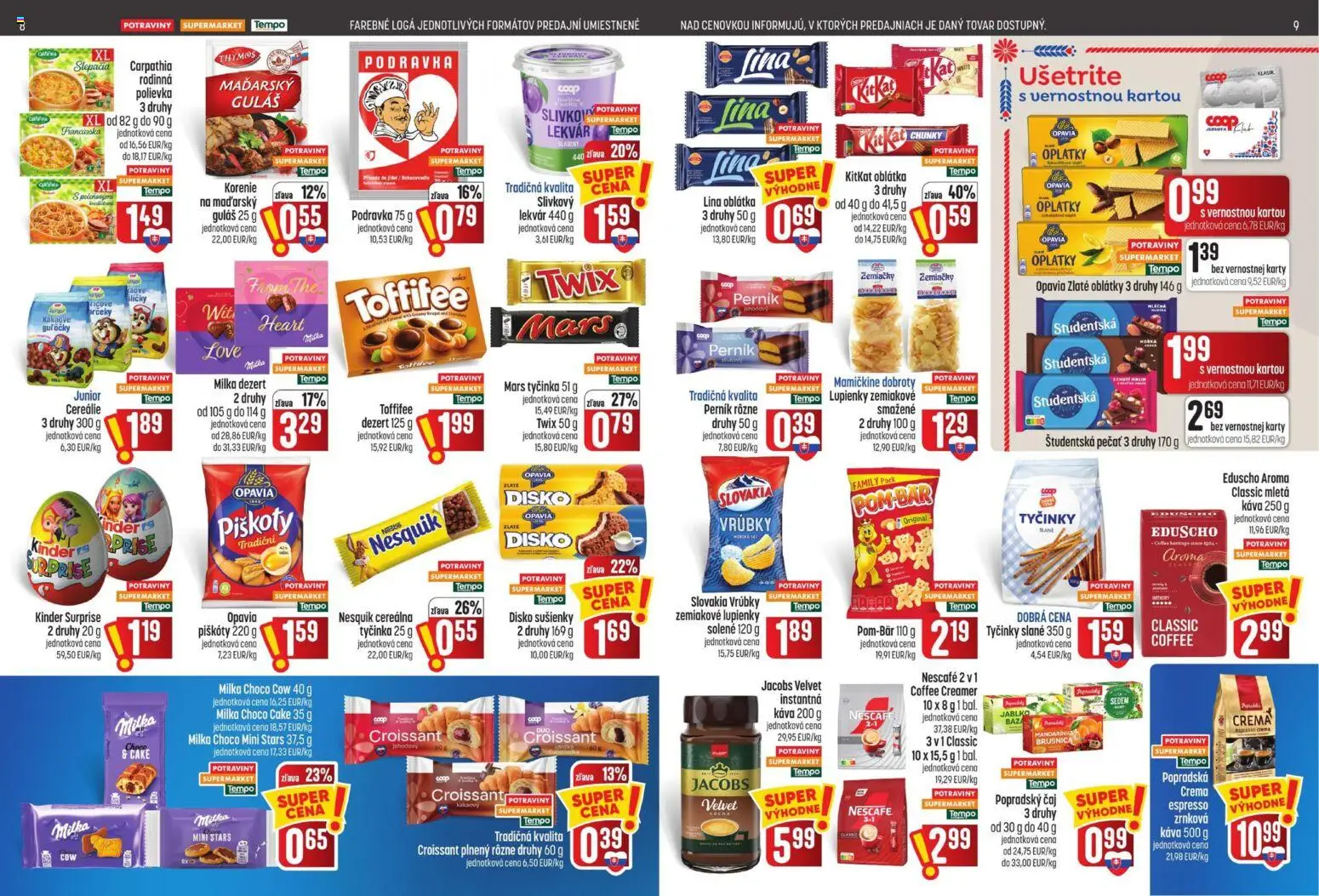Nové COOP Jednota akcie – leták je platný od 15.10.2026 | Strana: 5 | Produkty: Croissant, Kinder, Mars tyčinka, Korenie