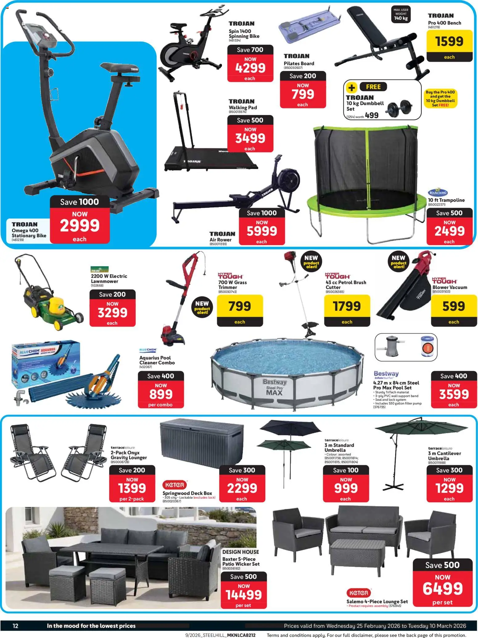 New Makro catalogue – valid from 25.02.2026 | Page: 12 | Products: Umbrella, Lock, Box, Brush