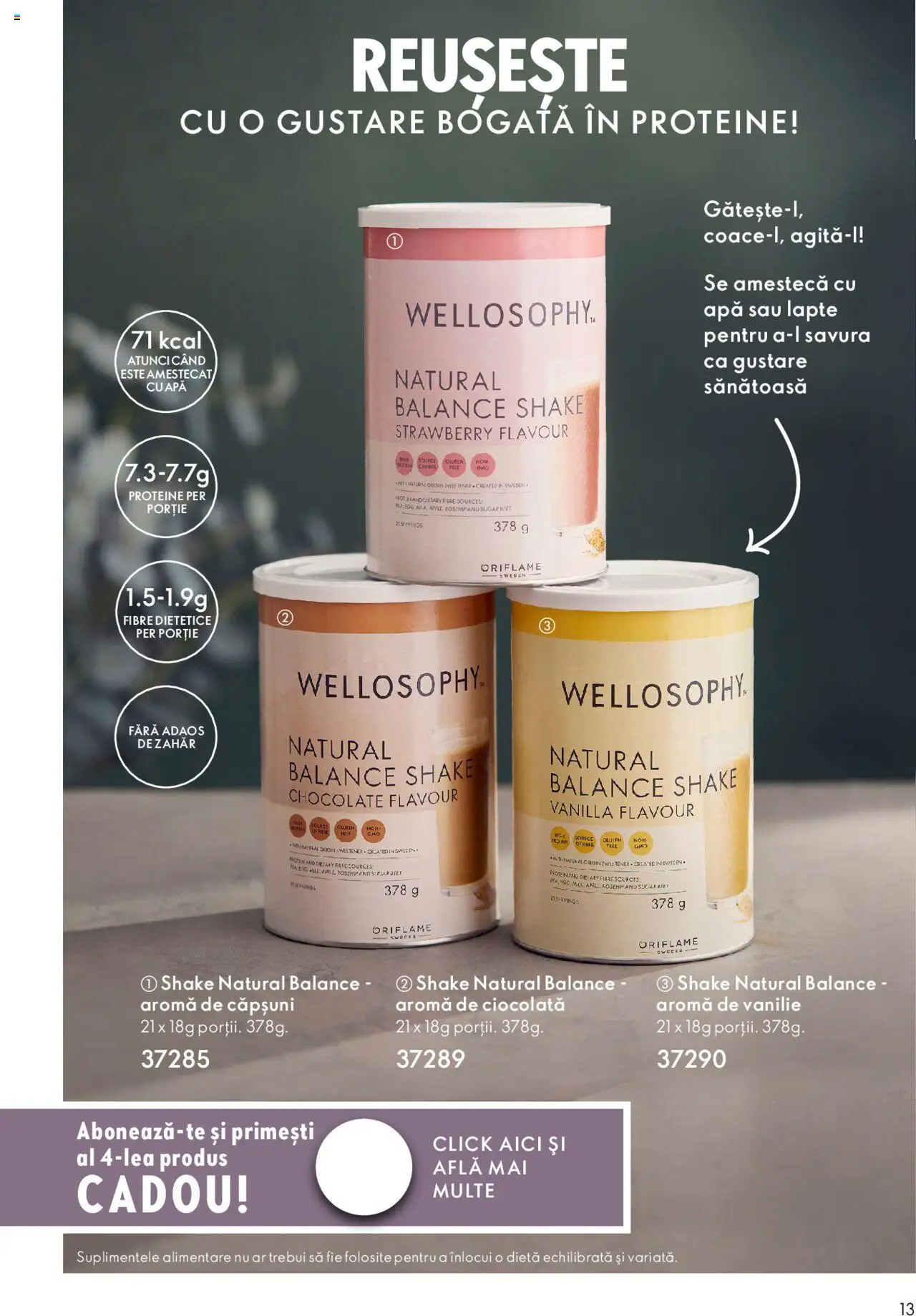 Noul catalog Oriflame – valabil de la 31.10.2023 | Pagină: 13 | Produse: Lapte, Apple, Shake, Zahăr