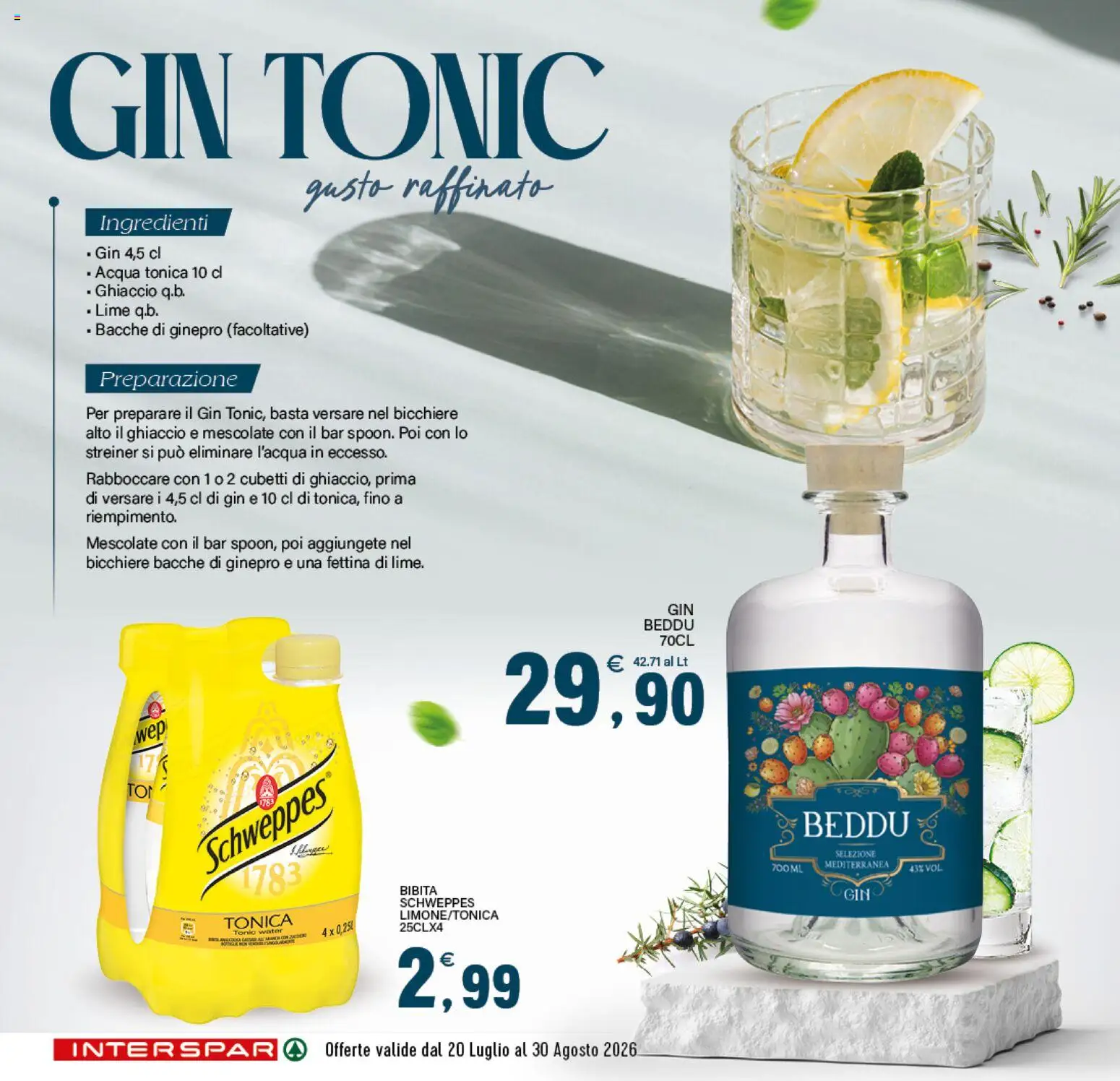 Volantino Interspar del 20/07/2026 | Pagina: 3 | Prodotti: Gin, Bicchiere, Bibita, Ghiaccio