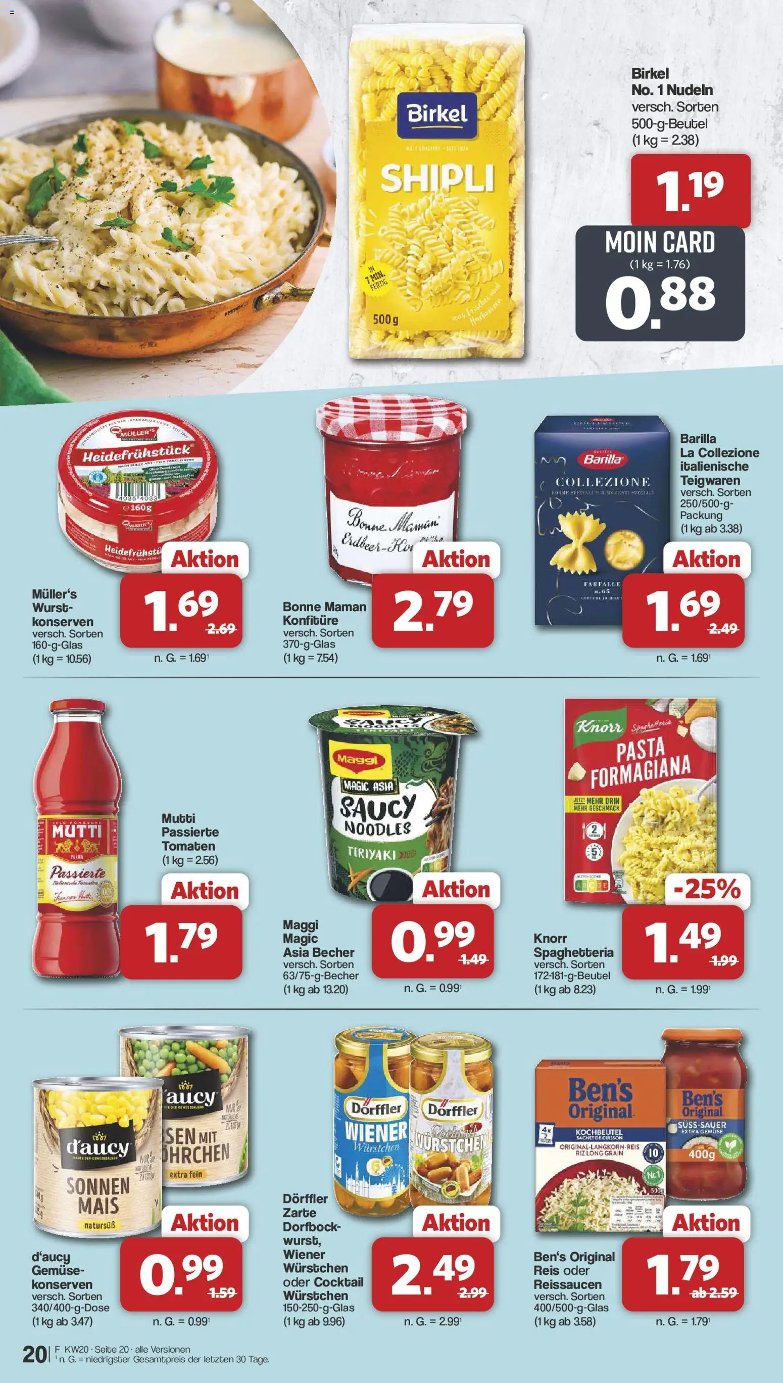 Famila Nordwest Prospekt 	 – gültig ab 11.05.2026 | Seite: 20 | Produkte: Maggi, Barilla, Tomaten, Wurst