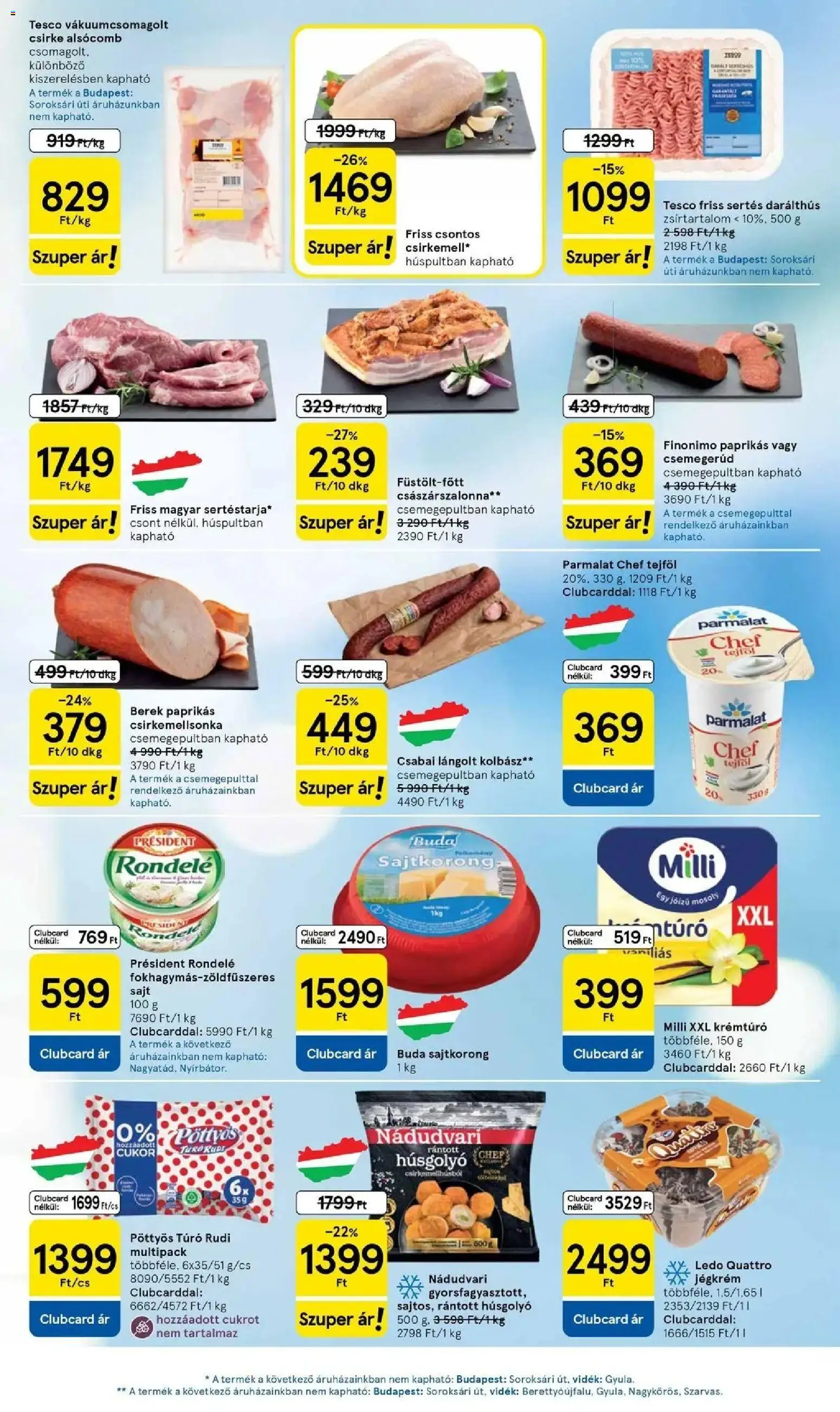 Tesco akciós ujság - amely érvényes a következő dátumtól: 29.04.2026 | Oldal: 3 | Termékek: Császárszalonna, Túró, Jégkrém, Cukor