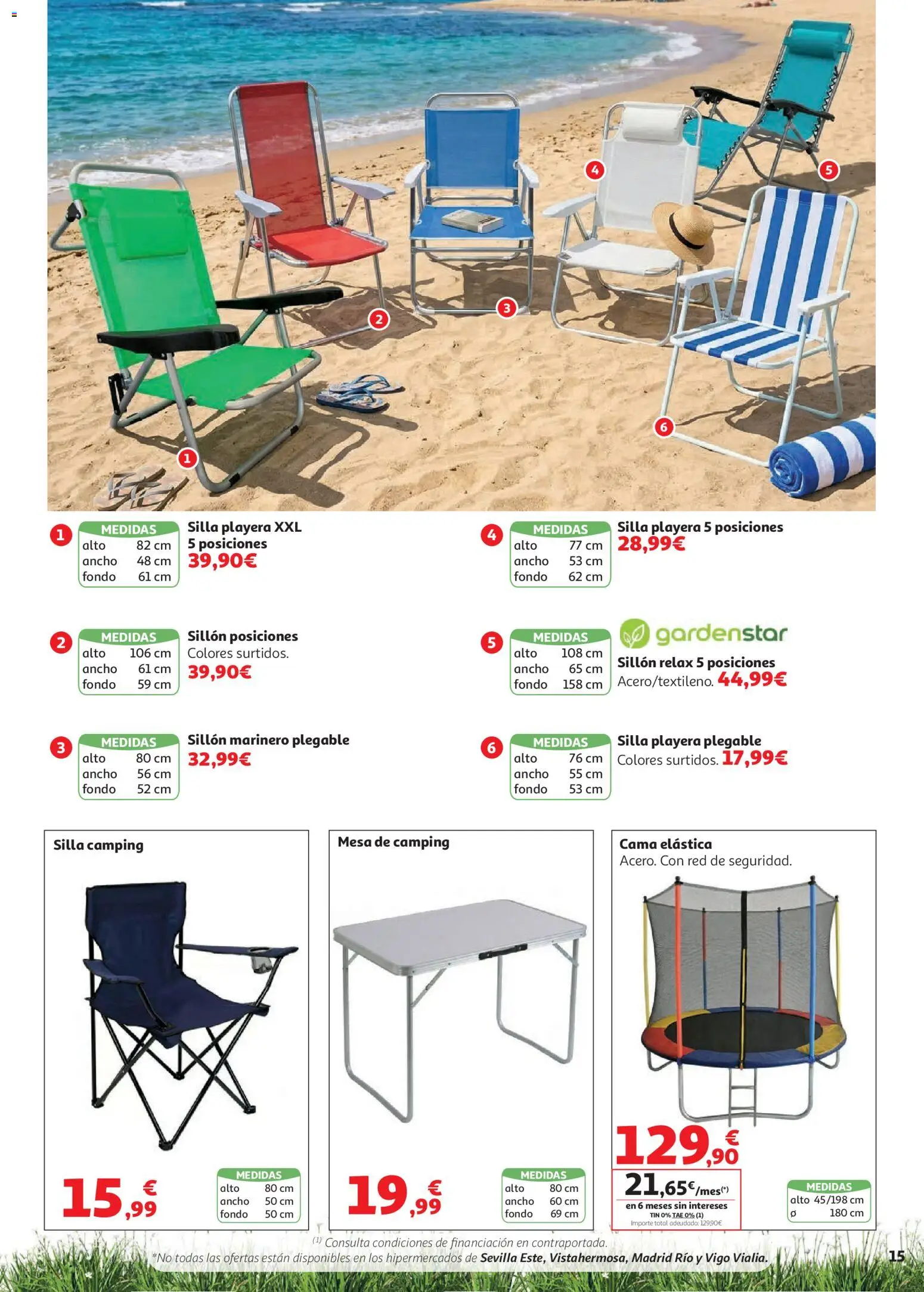 Alcampo Aire Libre │ válido desde el 05.05.2026 | Página: 15 | Productos: Wasabi, Cama, Sillón, Mesa