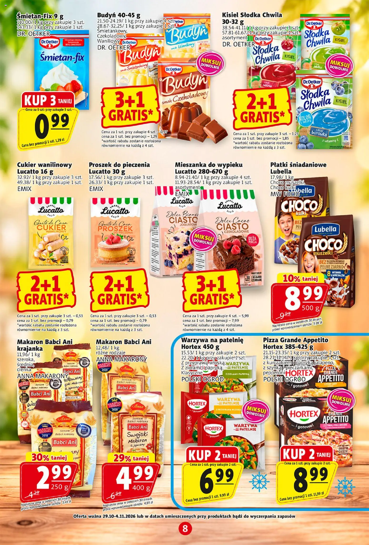 Prim Market gazetka od 29.10.2026 | Strona: 8 | Produkty: Proszek, Ciasto, Cukier wanilinowy, Makaron