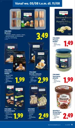 ITALIAMO Cantuccini koekjes, Italian Style Almond Biscuits - Voorbeeld van een folder van Lidl, geldig van 03/08/2026 | Pagina: 13 | Producten: Koekjes, Citroen, Chocolade