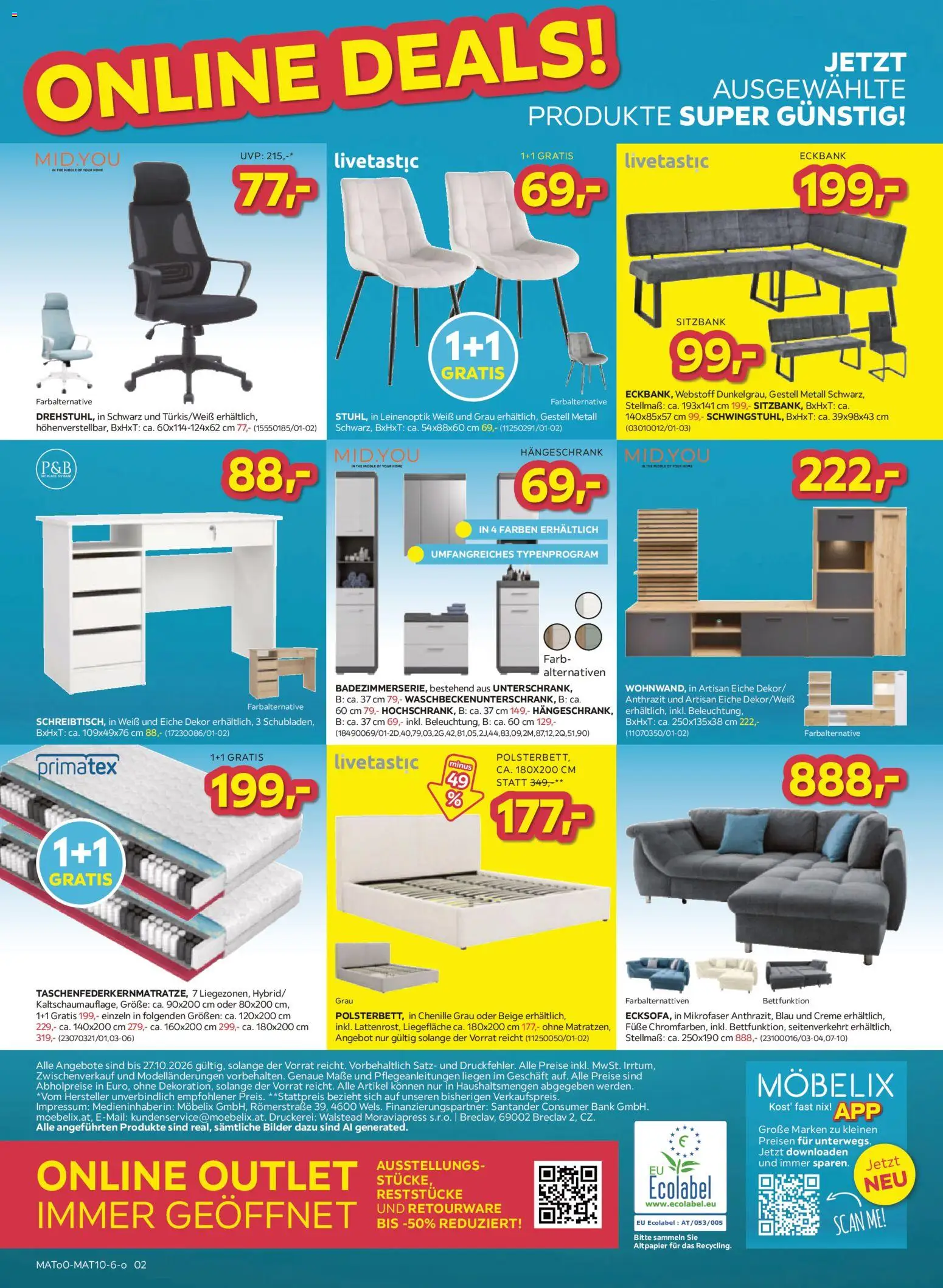Möbelix Online deals gültig ab 13.10.2026 | Seite: 2 | Produkte: Creme