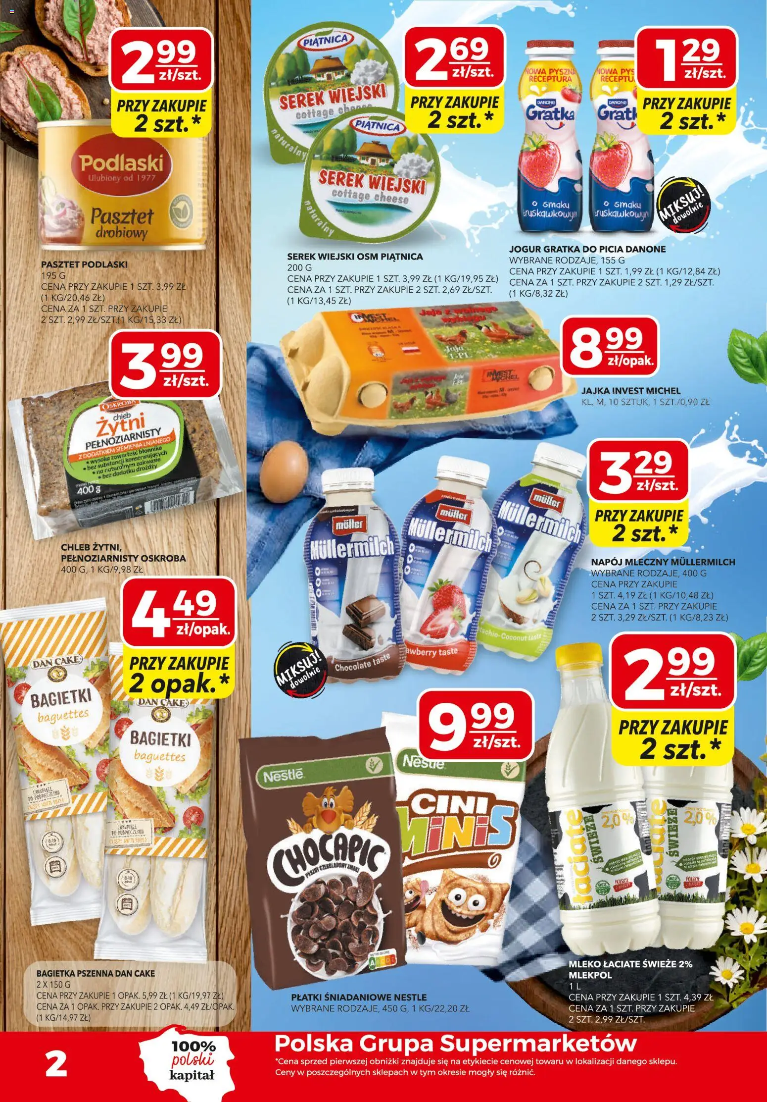 Top Market gazetka od 30.07.2026 | Strona: 2 | Produkty: Serek, Płatki śniadaniowe, Mleko, Płatki