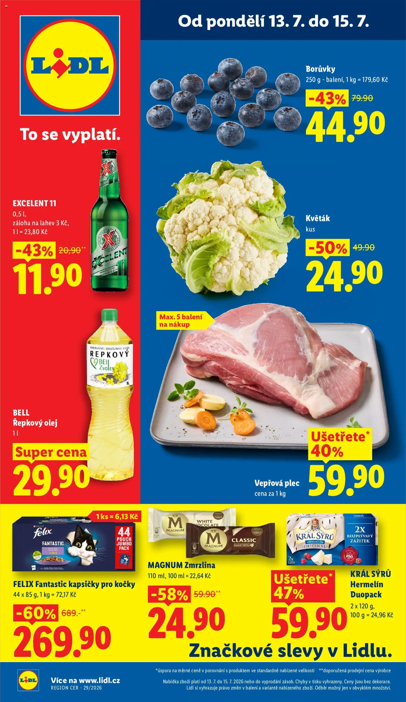 Lidl leták od 13.07.2026 | Strana: 3 | Produkty: Felix fantastic, Sýr, Kapsičky pro kočky, Magnum