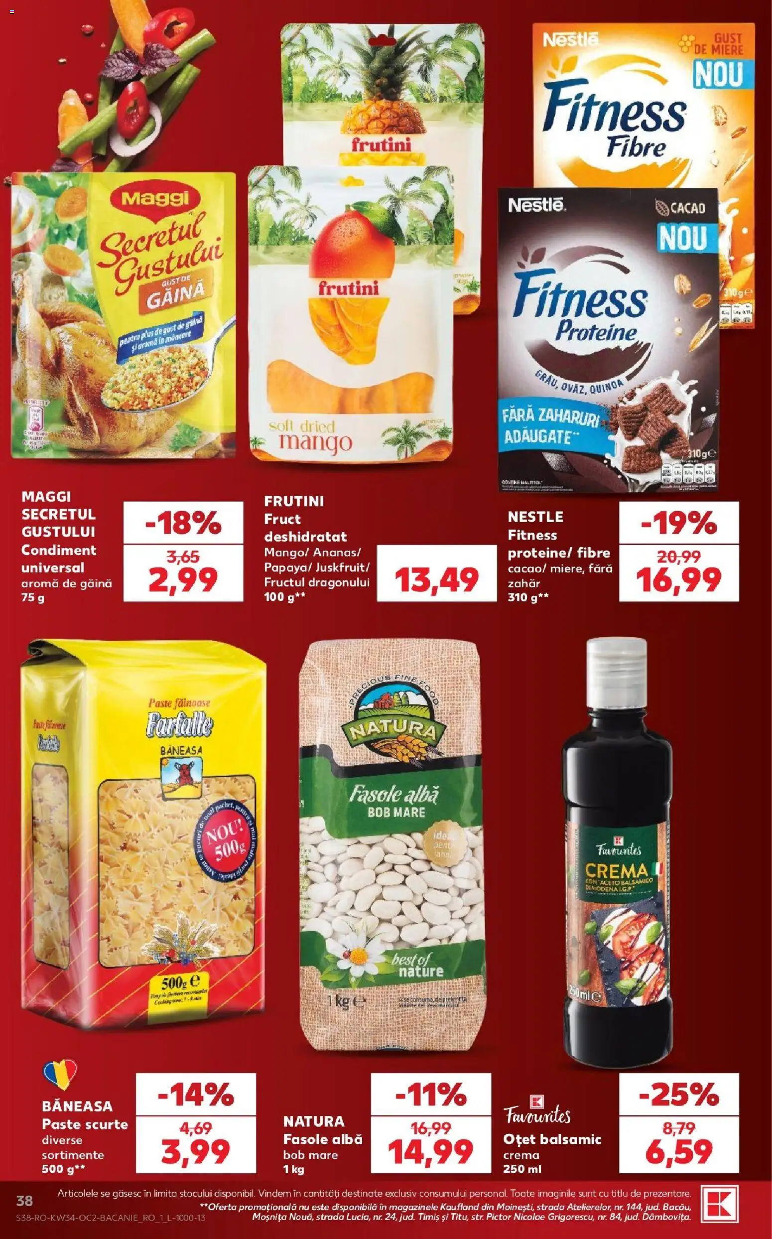 Noul catalog Kaufland – valabil de la 19.08.2026 | Pagină: 38 | Produse: Proteine, Fasole albă, Zahăr, Mango