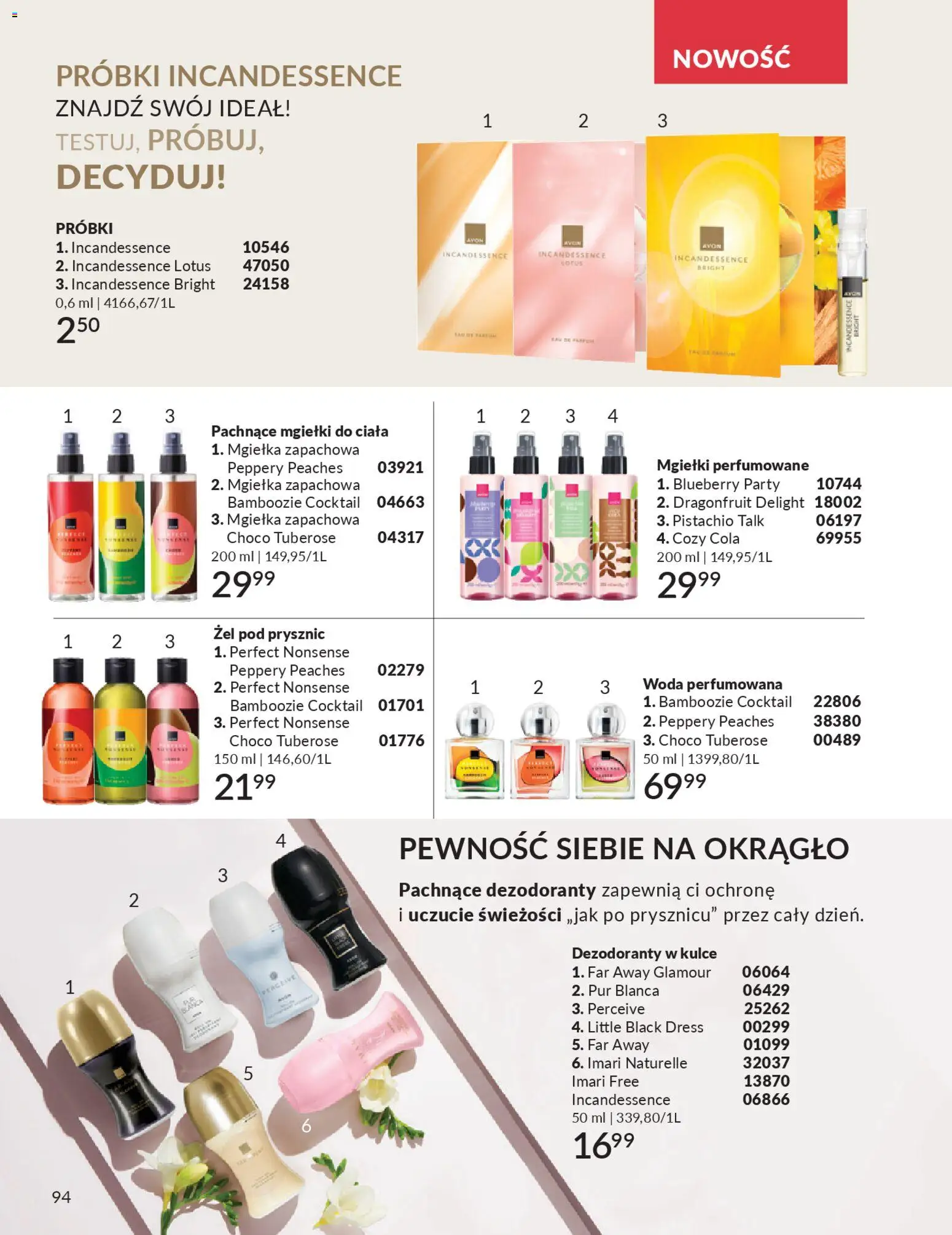Avon Katalog 4 2026 od 01.04.2026 | Strona: 94 | Produkty: Prysznic, Żel pod prysznic, Woda