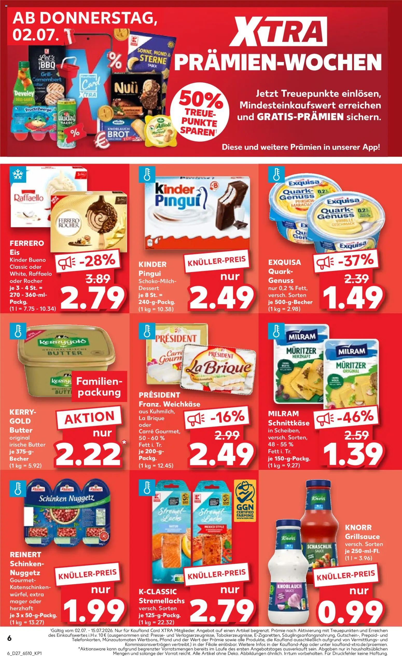 Kaufland Prospekt Köln – gültig ab 02.07.2026 | Seite: 6 | Produkte: Butter, Kinder bueno, Brot, Schinken