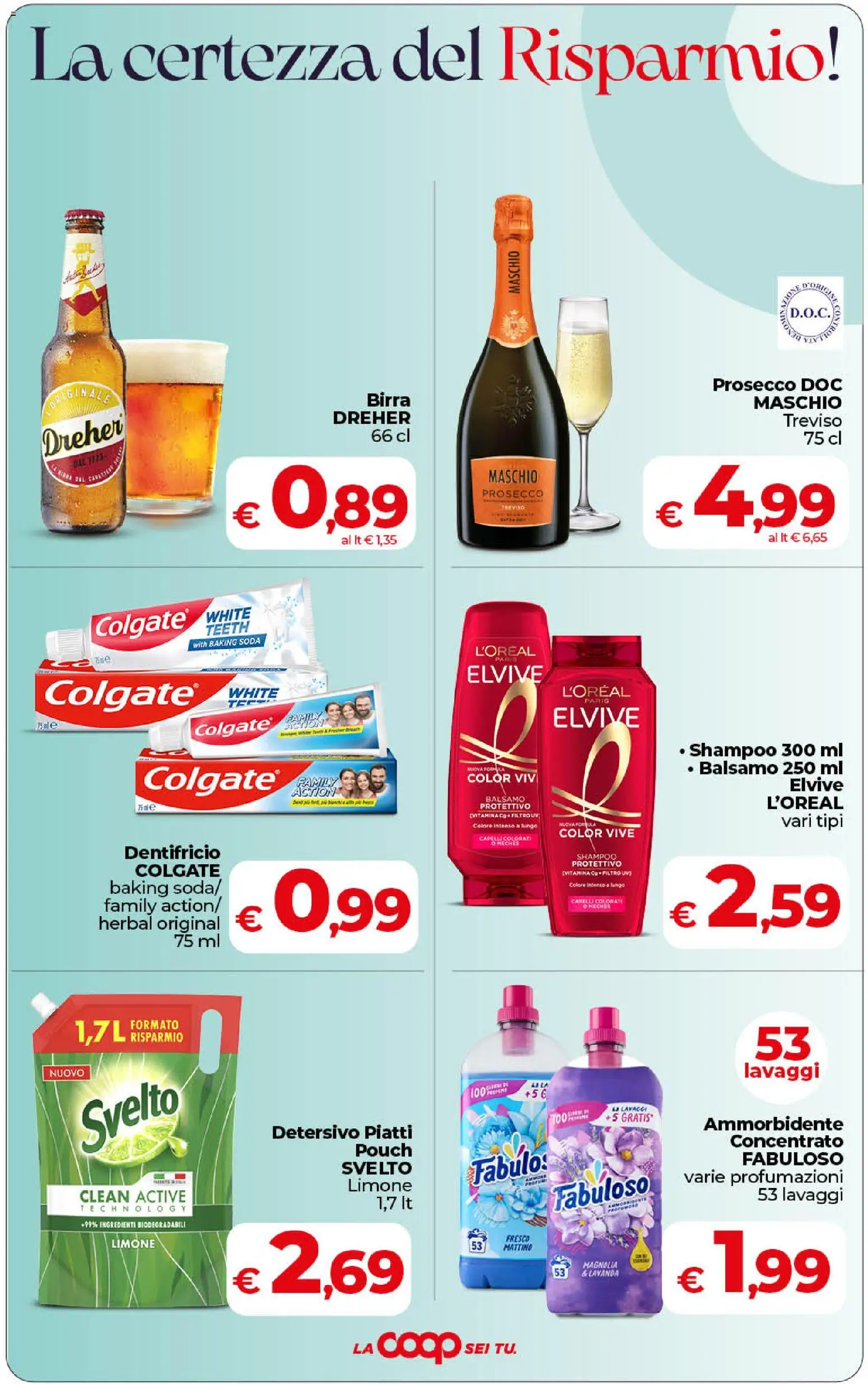 Volantino COOP del 31/07/2026 | Pagina: 4 | Prodotti: Shampoo, Ammorbidente, Prosecco, Lavanda