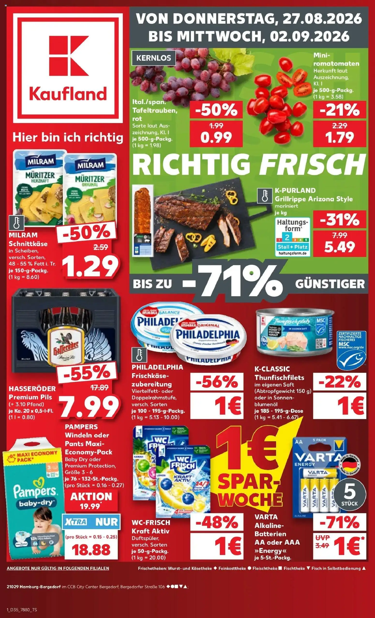 Prospekt Kaufland ab 24.08.2026 » Angebote Online zum Blättern | Seite: 12 | Produkte: Energy, Philadelphia, Pampers, Hasseröder