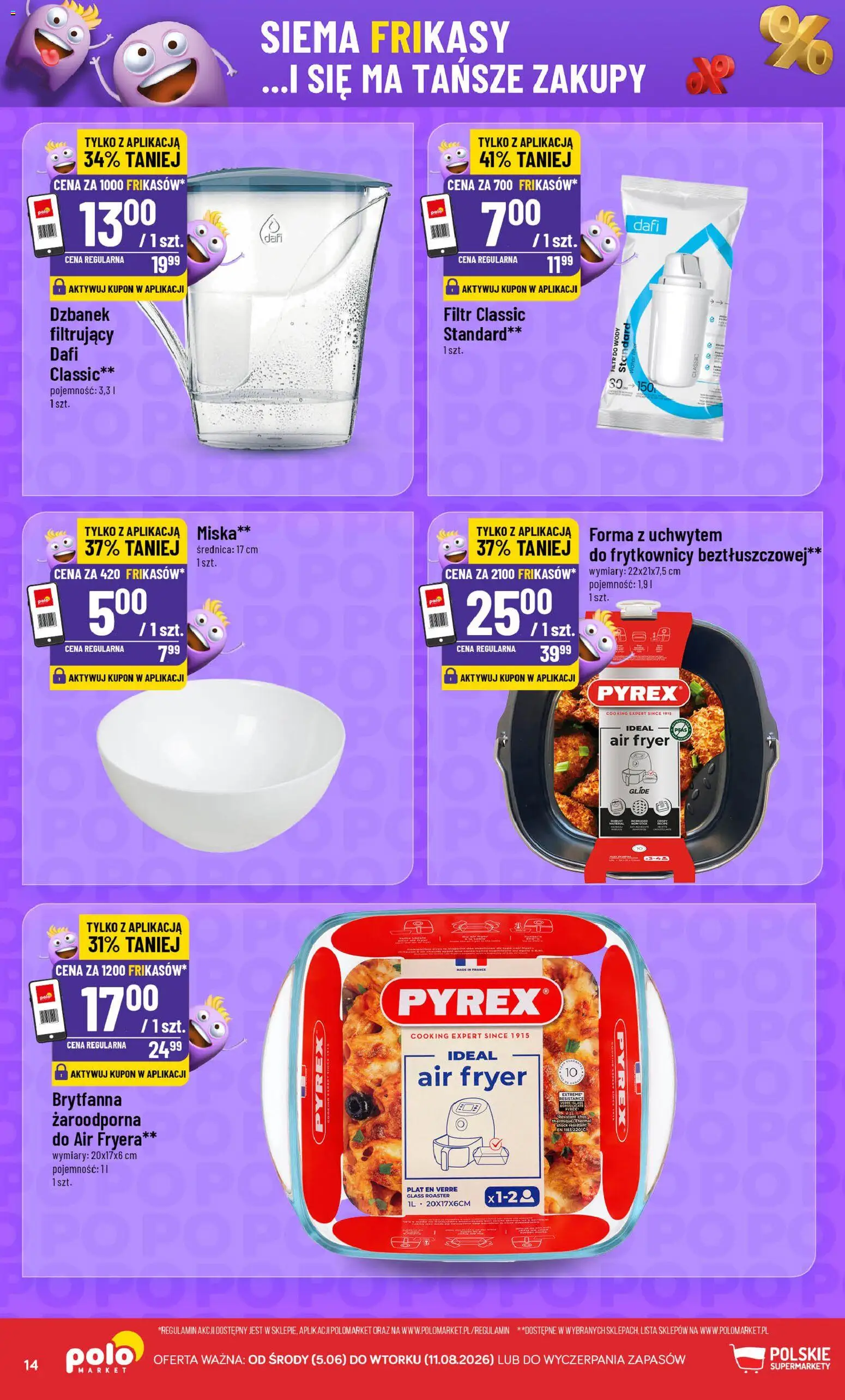 POLOmarket gazetka - Frikasowe Hity od 05.08.2026 | Strona: 14 | Produkty: Dzbanek, Filtr do wody