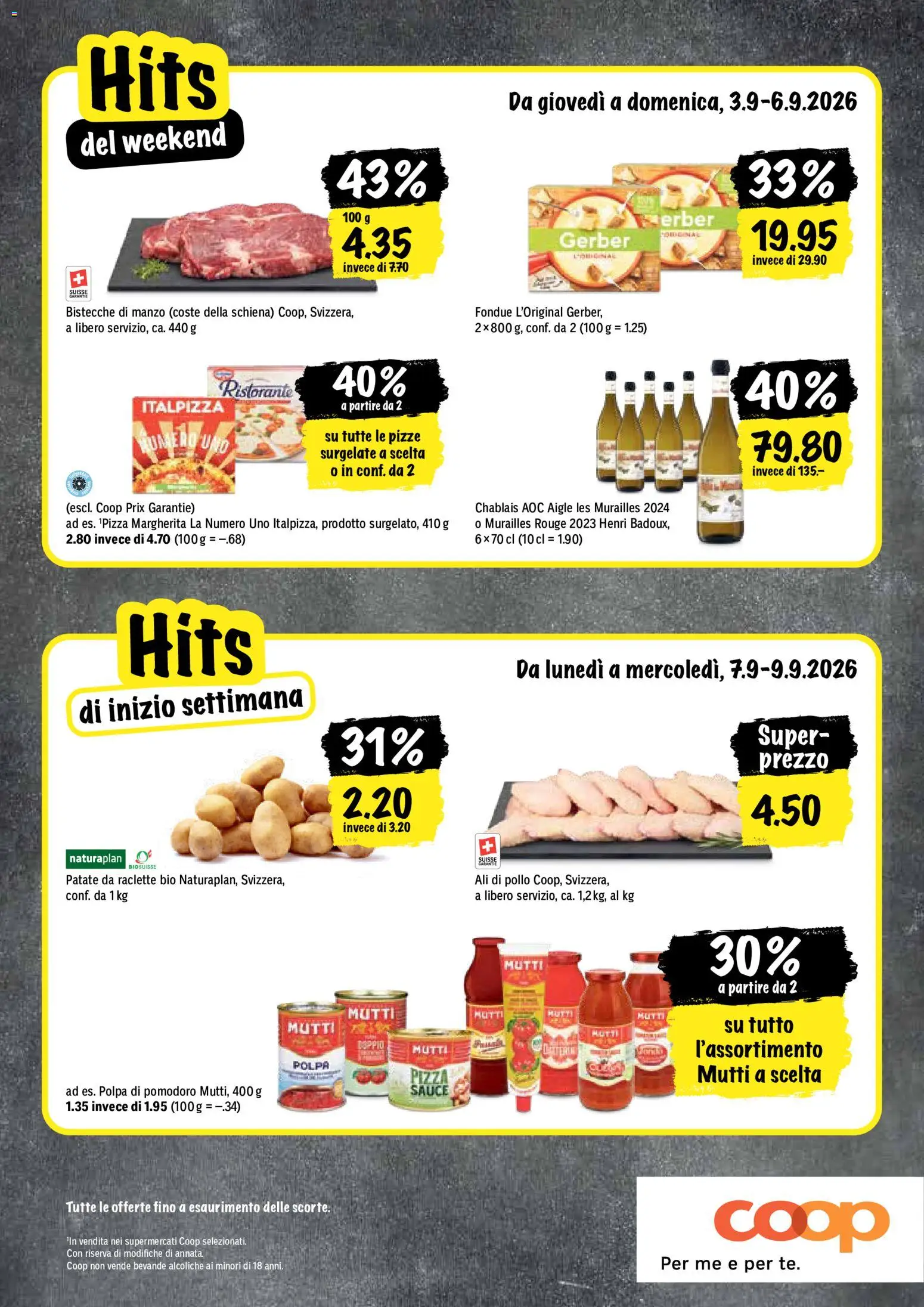 Coop aktionen IT – gültig ab 03.09.2026 | Seite: 20 | Produkte: Rouge, Pizza, Raclette, Fondue