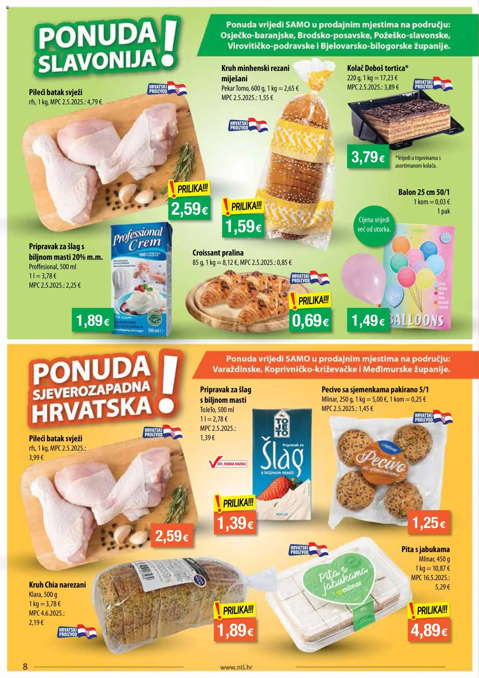 NTL katalog | vrijedi od 02.09.2026 | Stranica: 8 | Proizvodi: Kruh, Pita, Kolac, Šlag