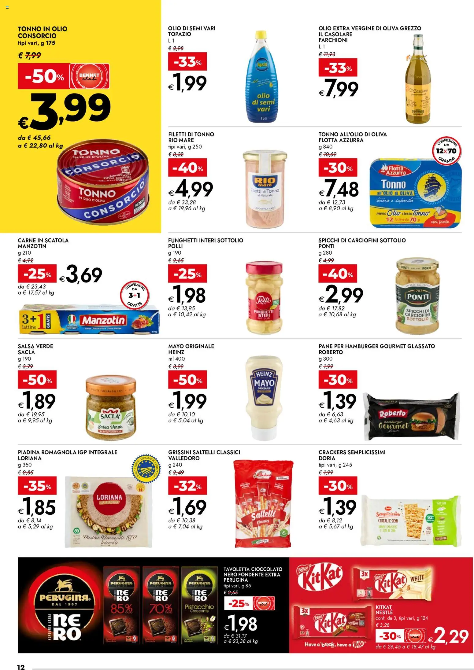 Volantino bennet del 27/08/2026 | Pagina: 12 | Prodotti: Pane, Piadina, Polli, Hamburger