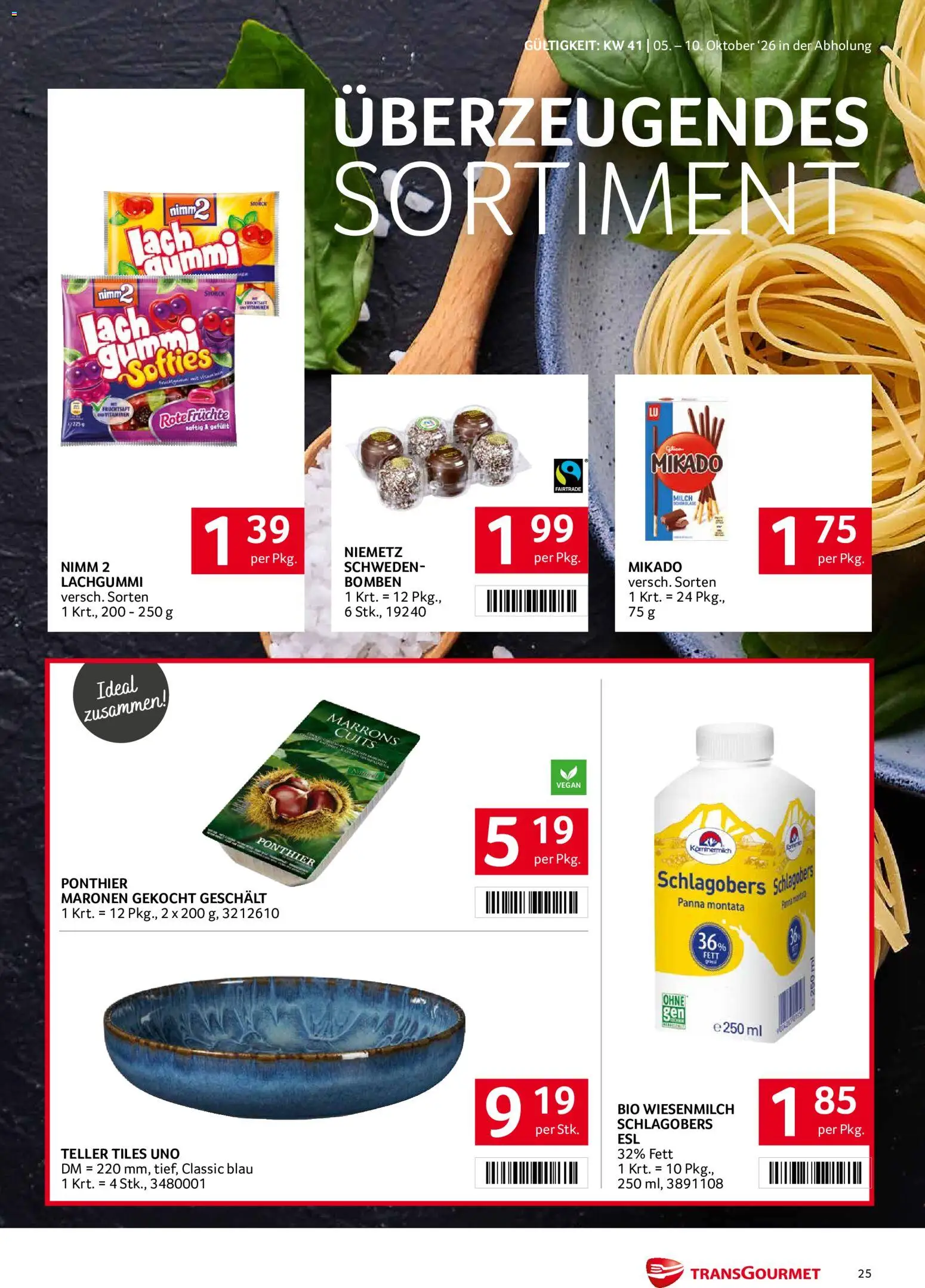 Transgourmet Flugblatt gültig ab 05.10.2026 | Seite: 25 | Produkte: Milch
