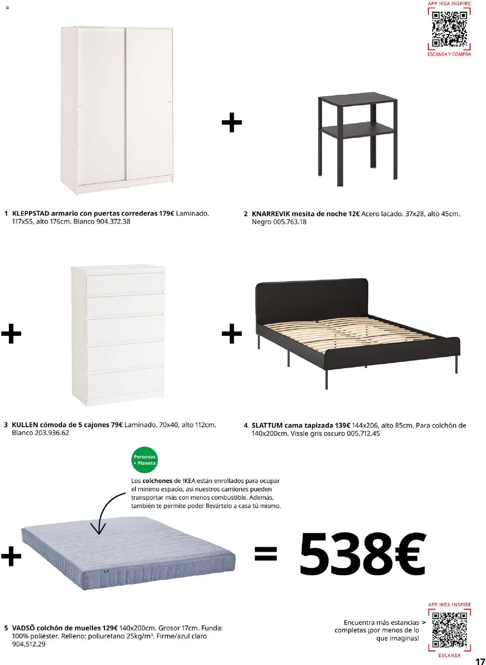 Catálogo IKEA Muebles para el dormitorio │ válido desde el 01/02/2026 | Página: 17 | Productos: Colchon, Cama, Armario, Puertas